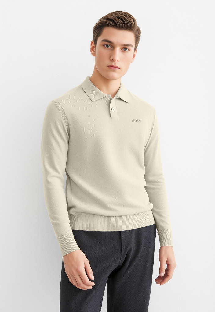 BOSS ORANGE "Asac Cotton Wool" mit Logo-Stickerei