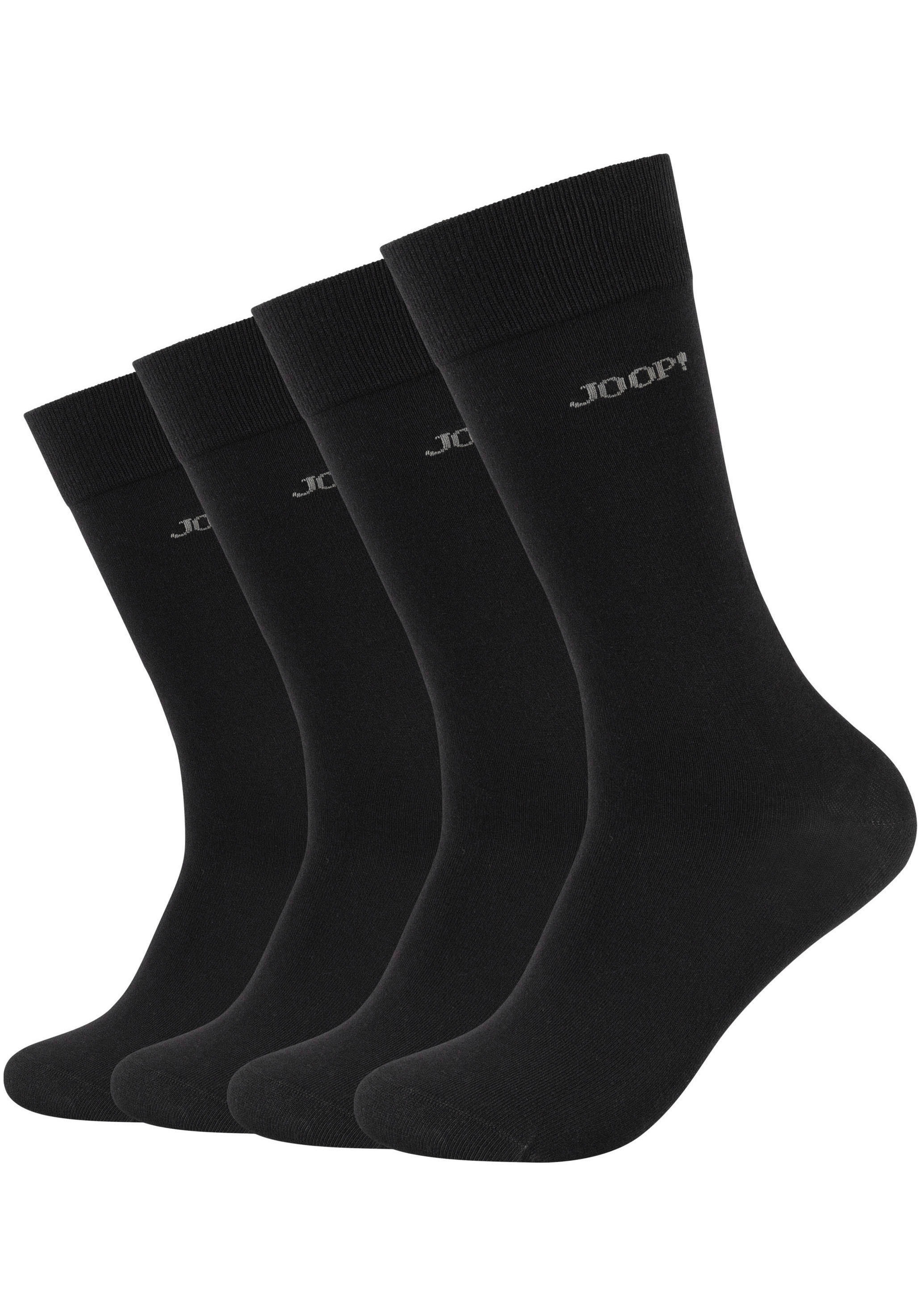 JOOP Socken, (4er Pack), Premium Essentials, verstärkte Ferse, haltbare Spitze