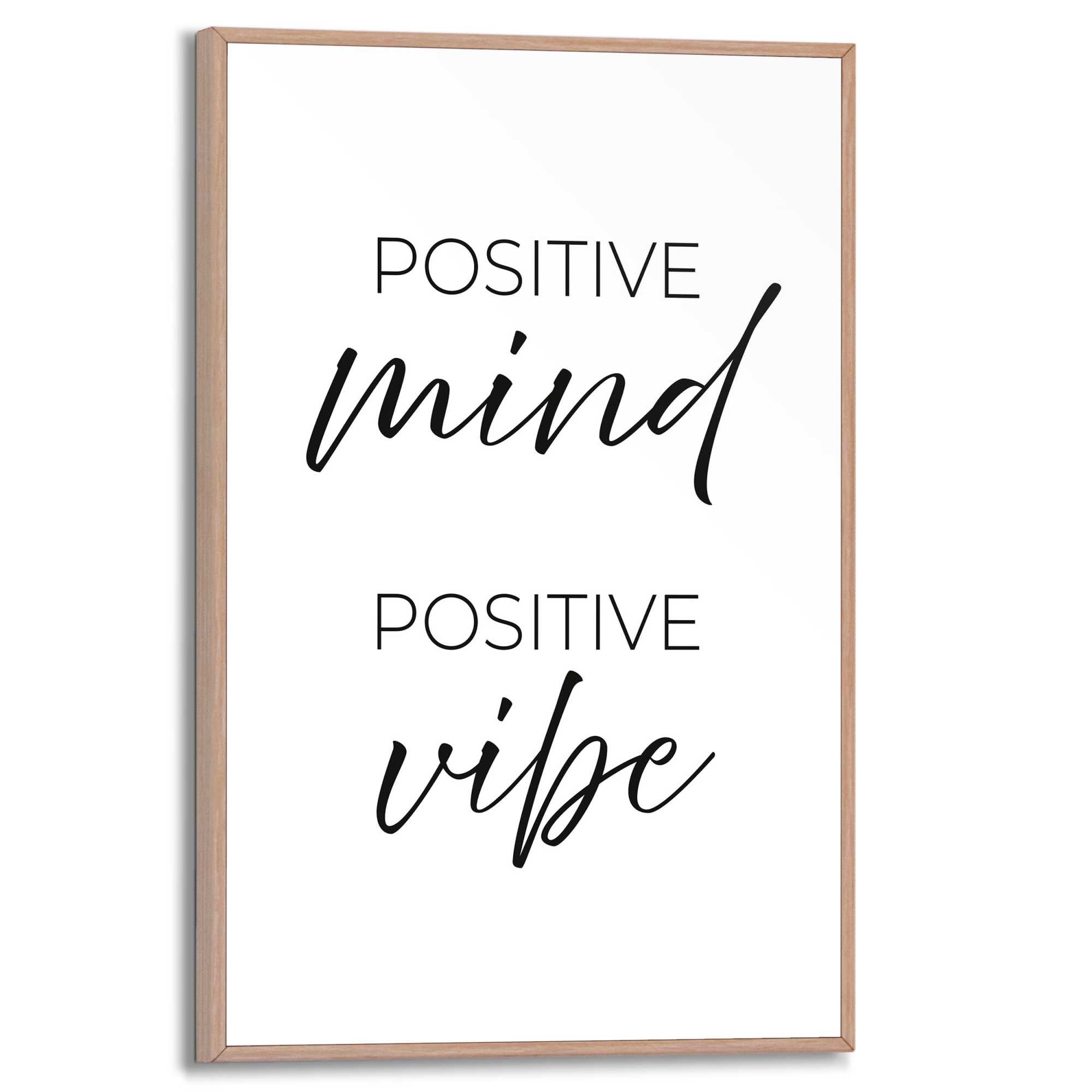 Reinders Poster "Positive Vibes", Home Office - Schwarz-Weiß - MDF - Sprüch günstig online kaufen