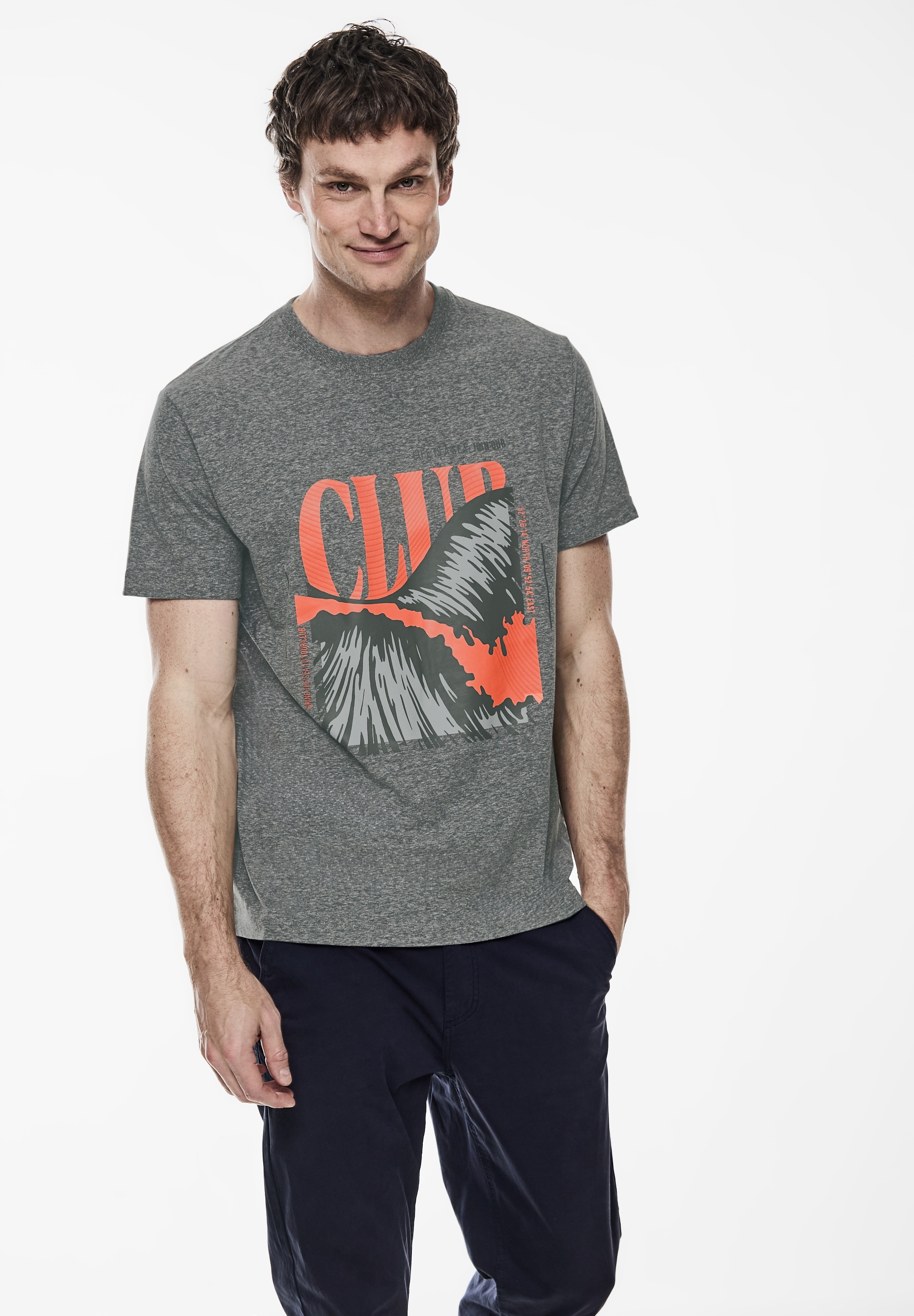 STREET ONE MEN T-Shirt, bestehend aus einem Materialmix