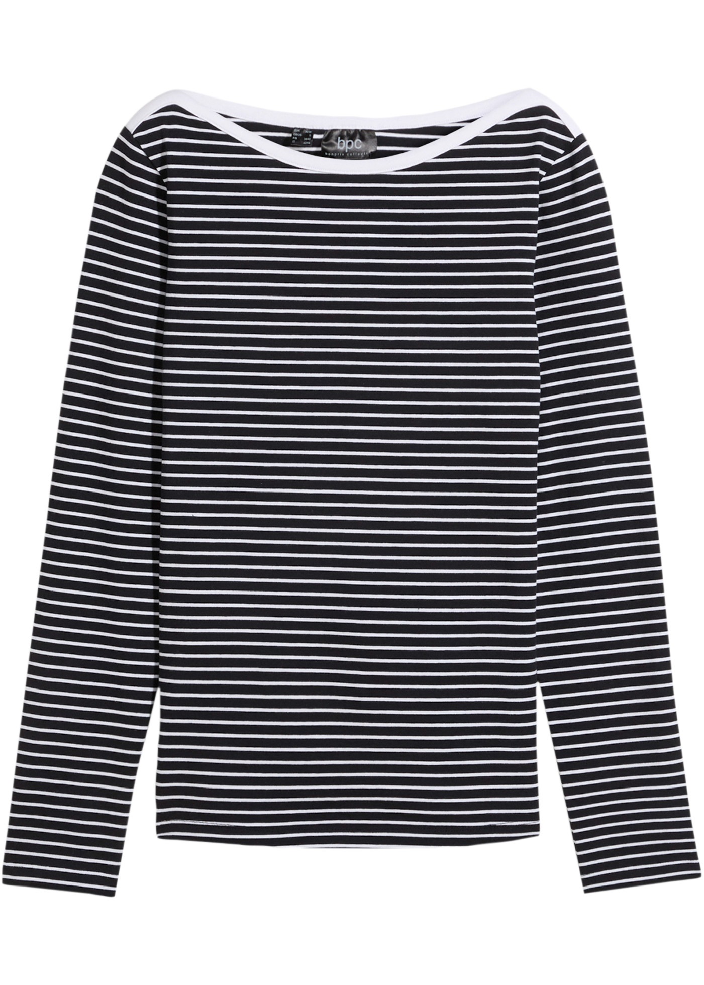 bonprix Langarmshirt »Langarmshirt mit reiner Baumwolle« mit Streifen Muster