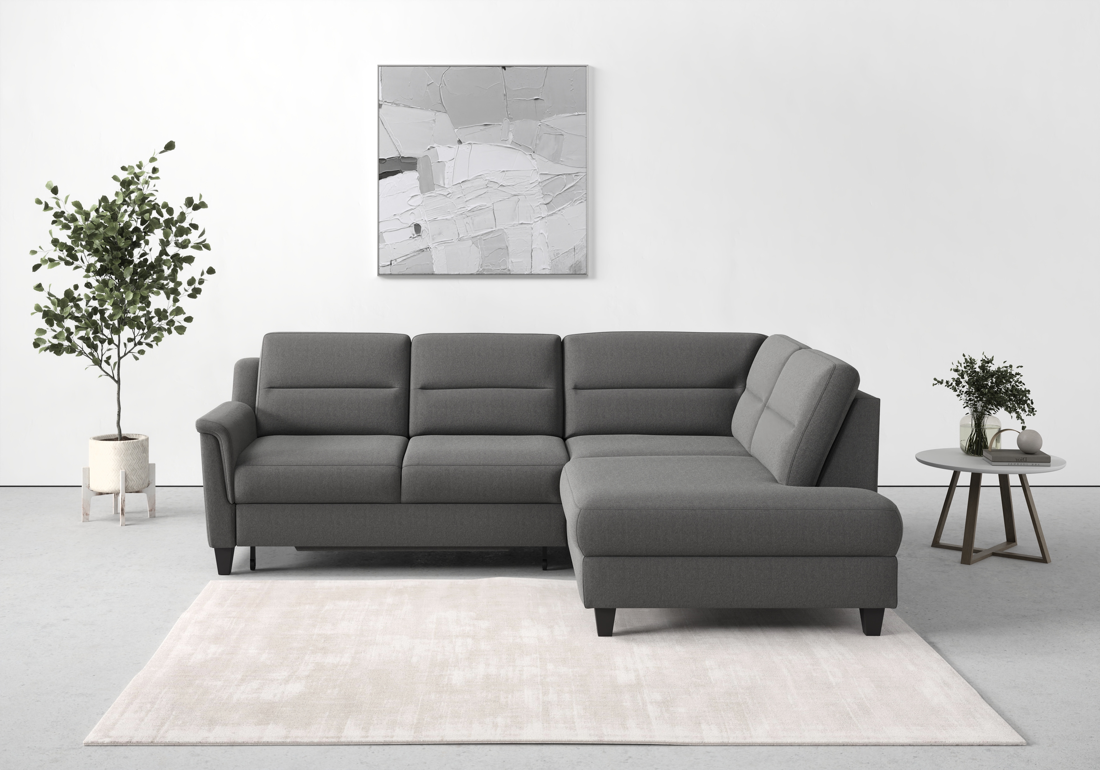 sit&more Ecksofa "Farö L-Form" inklusive Federkern, wahlweise mit Schlaffunktion und Bettkasten
