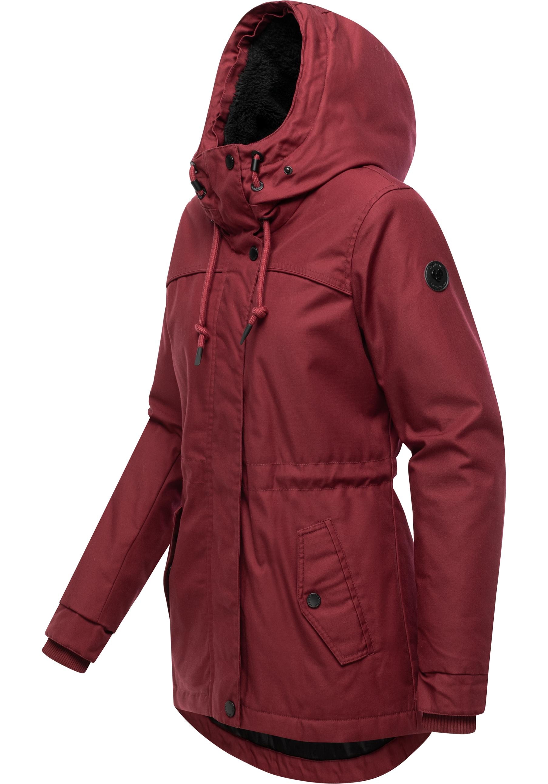 Ragwear Winterjacke »Tawny Short YOUMODO« mit Kapuze Warme Jacke mit großer Kapuze und Kunstfellkragen