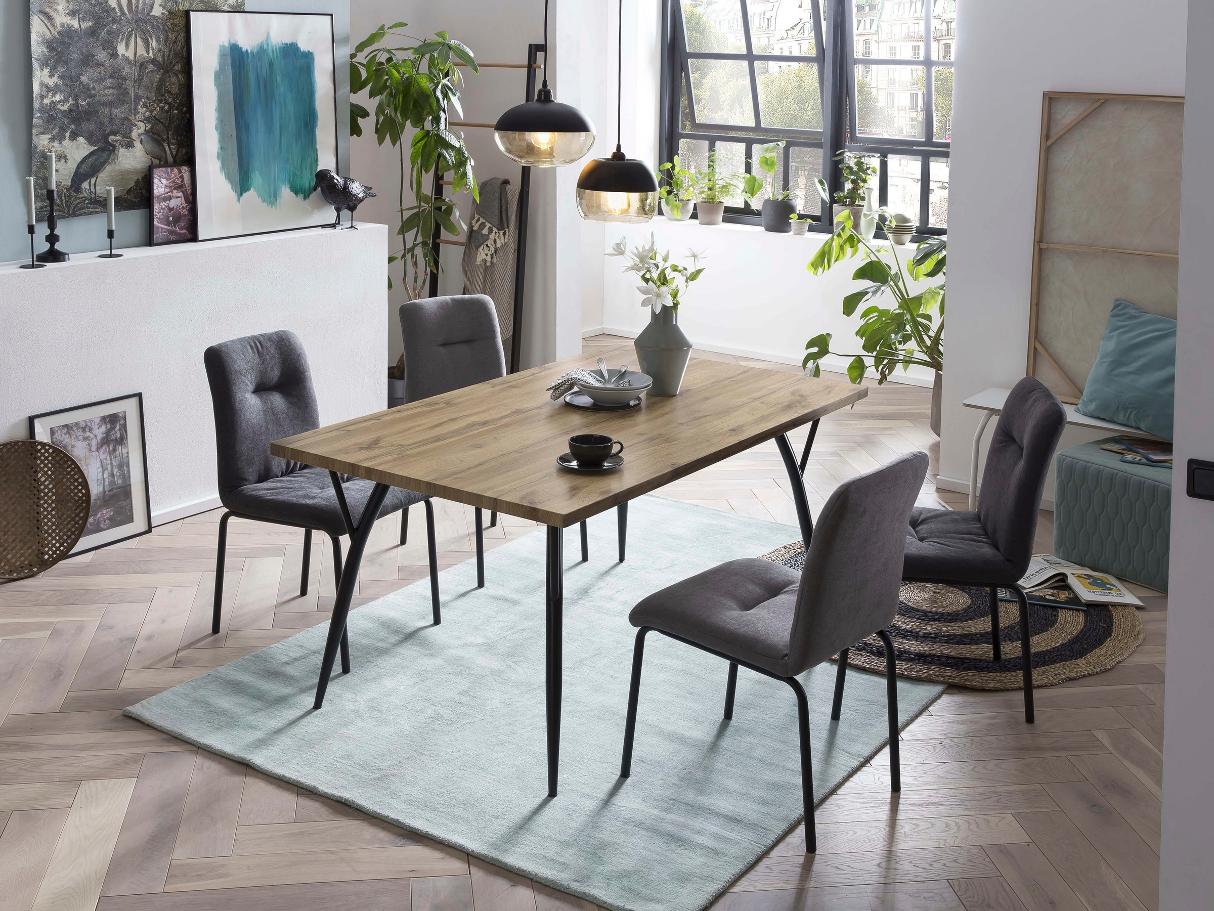 Home affaire Esstisch »Aage«, Eiche-Dekor, Breite 150 cm