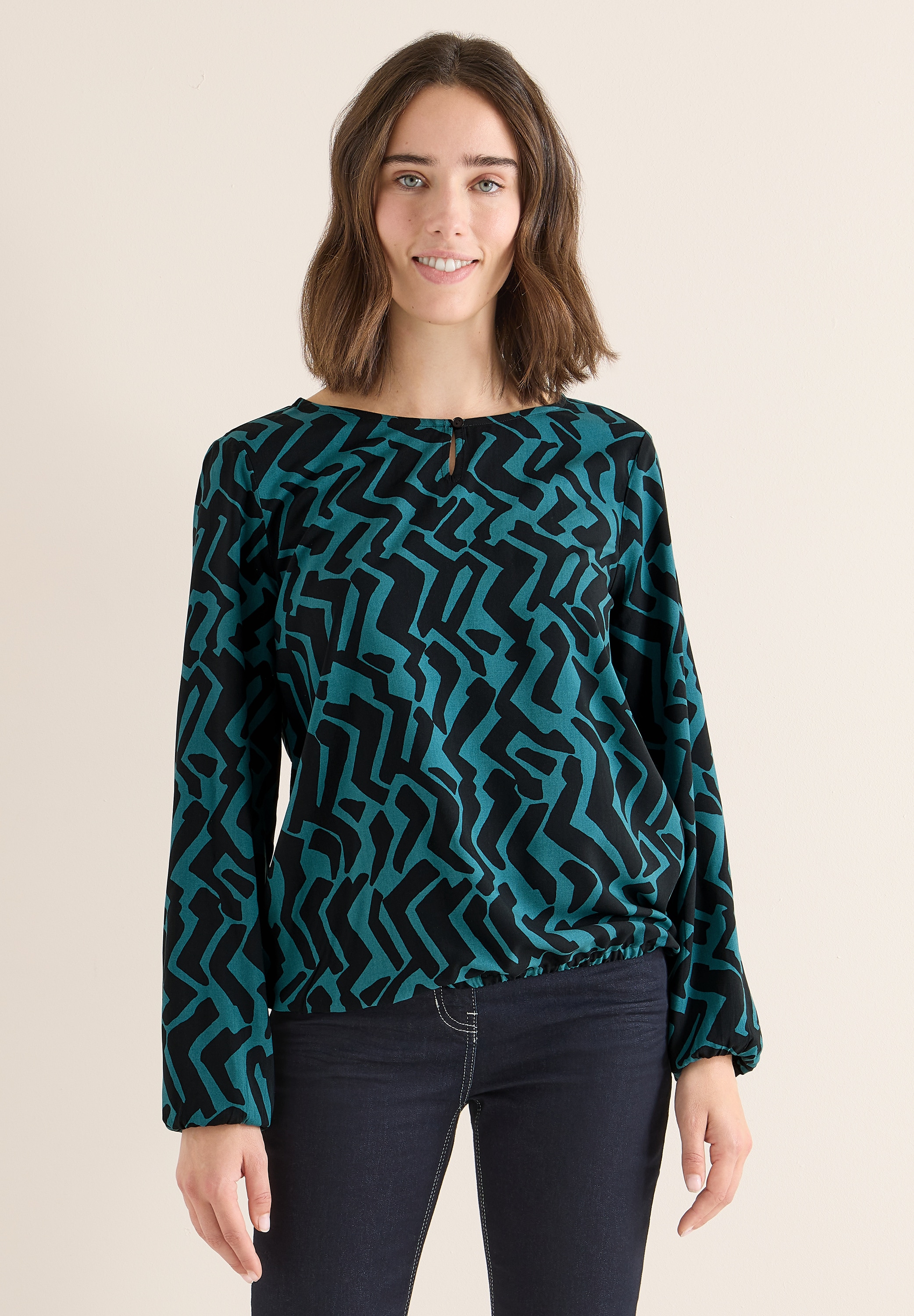 Cecil Langarmbluse mit grafischem Muster günstig online kaufen