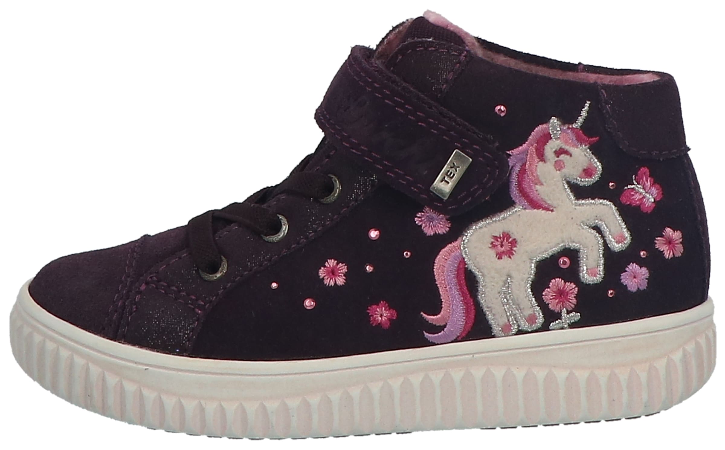 Lurchi Sneaker »Yubi-TEX«, Freizeitschuh, Schnürboots, Schnürschuh mit Glitzerdetails