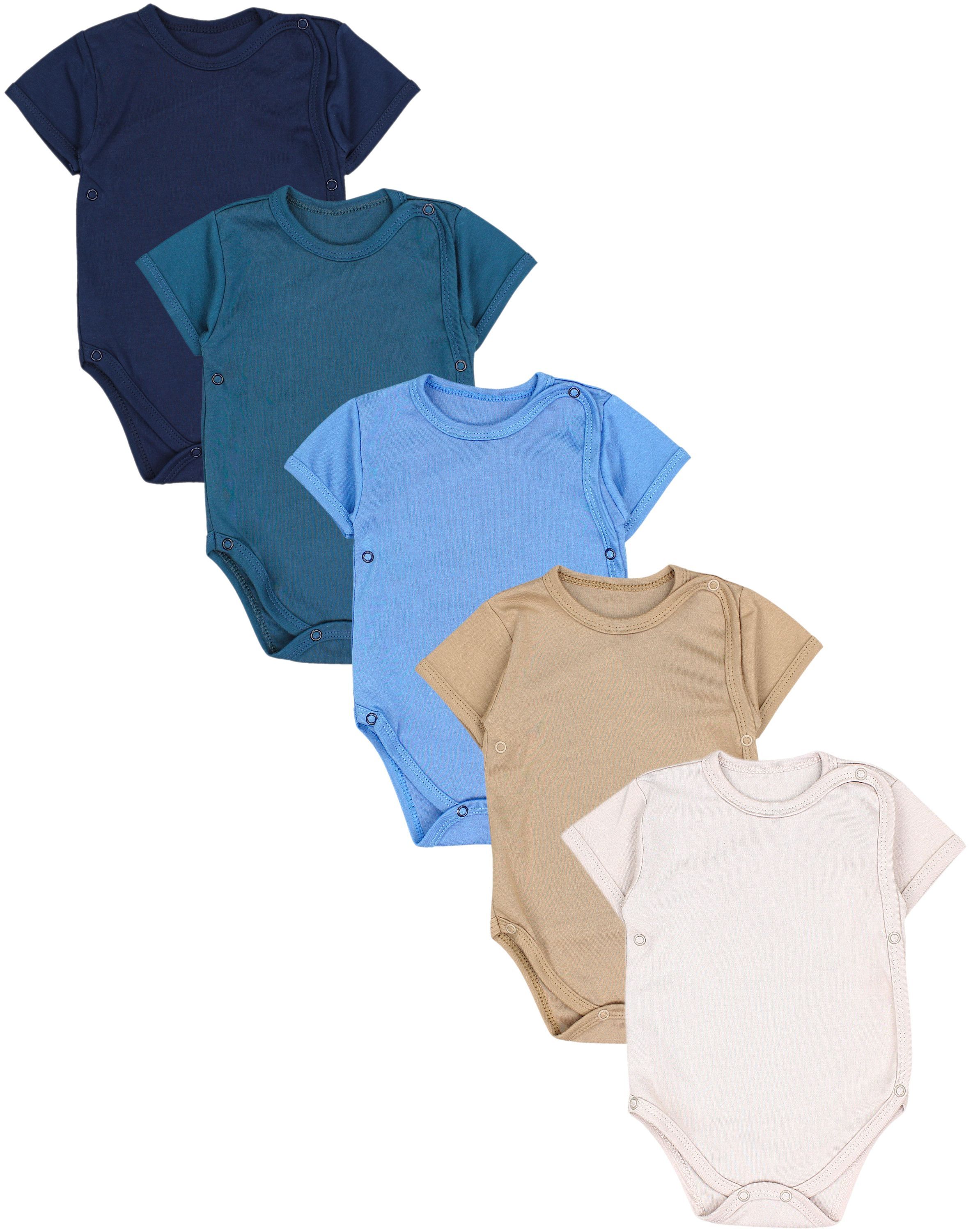 TupTam Kurzarmwickelbody "Wickelbody Baby Jungen Kurzarm Wickelbody 5er Set"