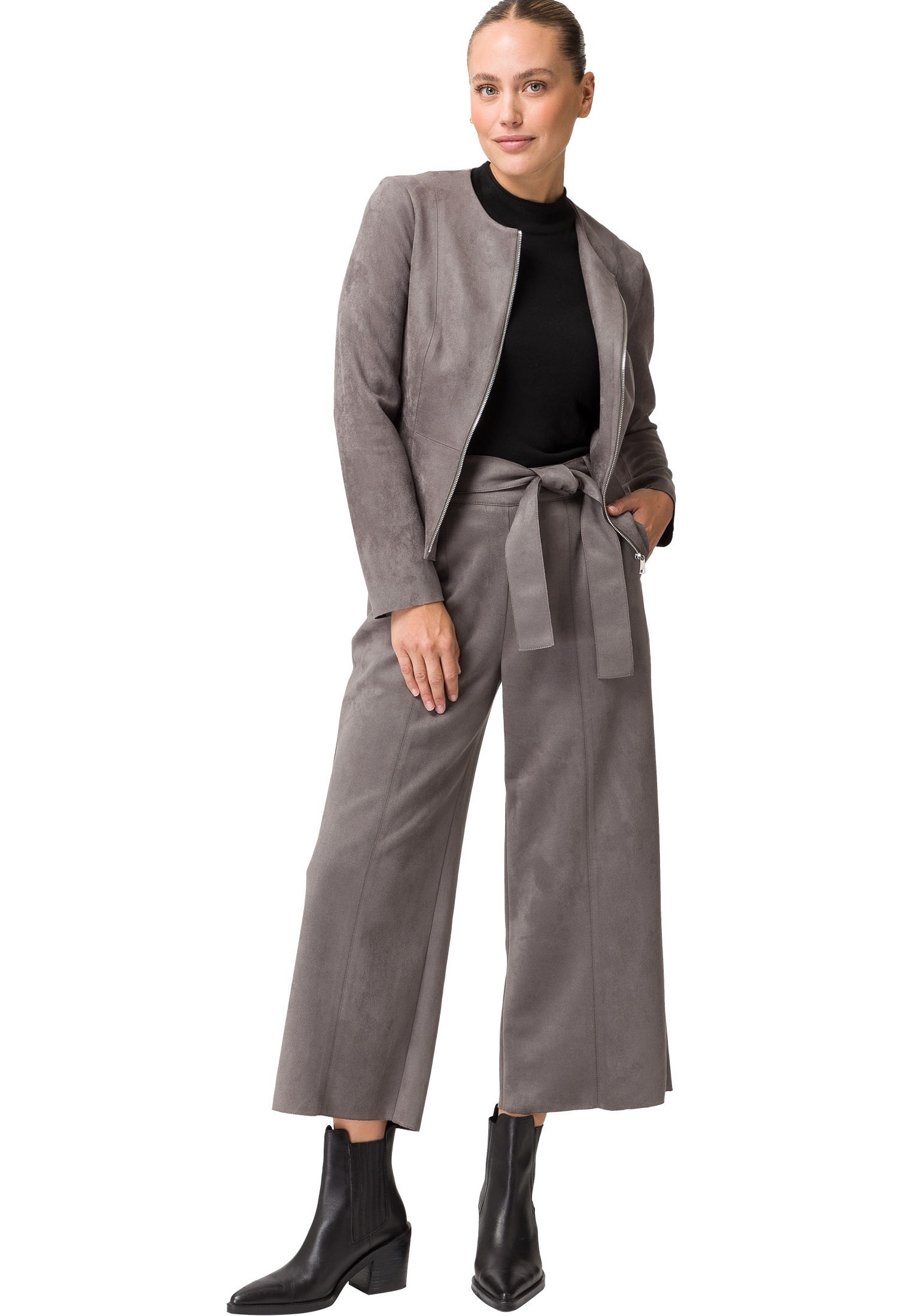 Zero Jackenblazer »zero Blazer in Velourslederoptik«, weiteres Detail