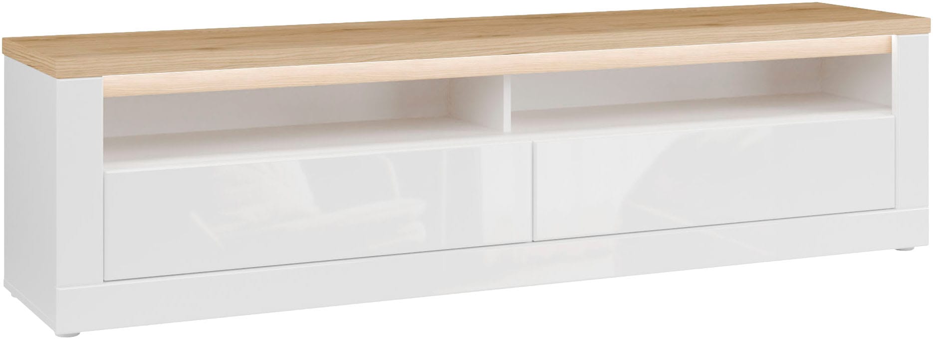 FORTE TV-Board "TV-Schrank, grifflos, offene Fächer" B/H/T 181,1/48,2/41,6 cm, Front glänzend