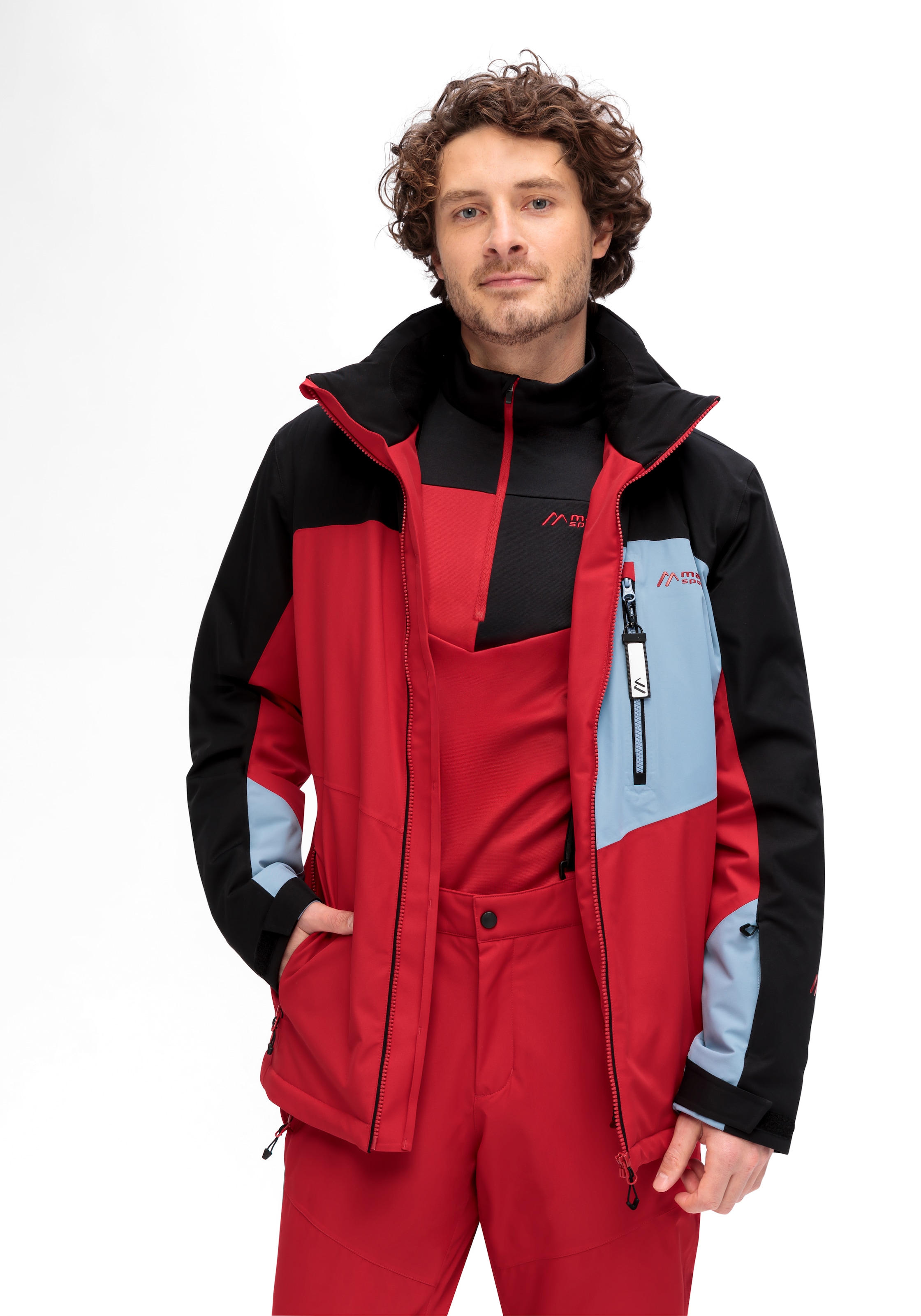 Maier Sports Skijacke »Oravice«, Herren Winterjacke mit RV-Taschen und Kapuze, wasserdicht
