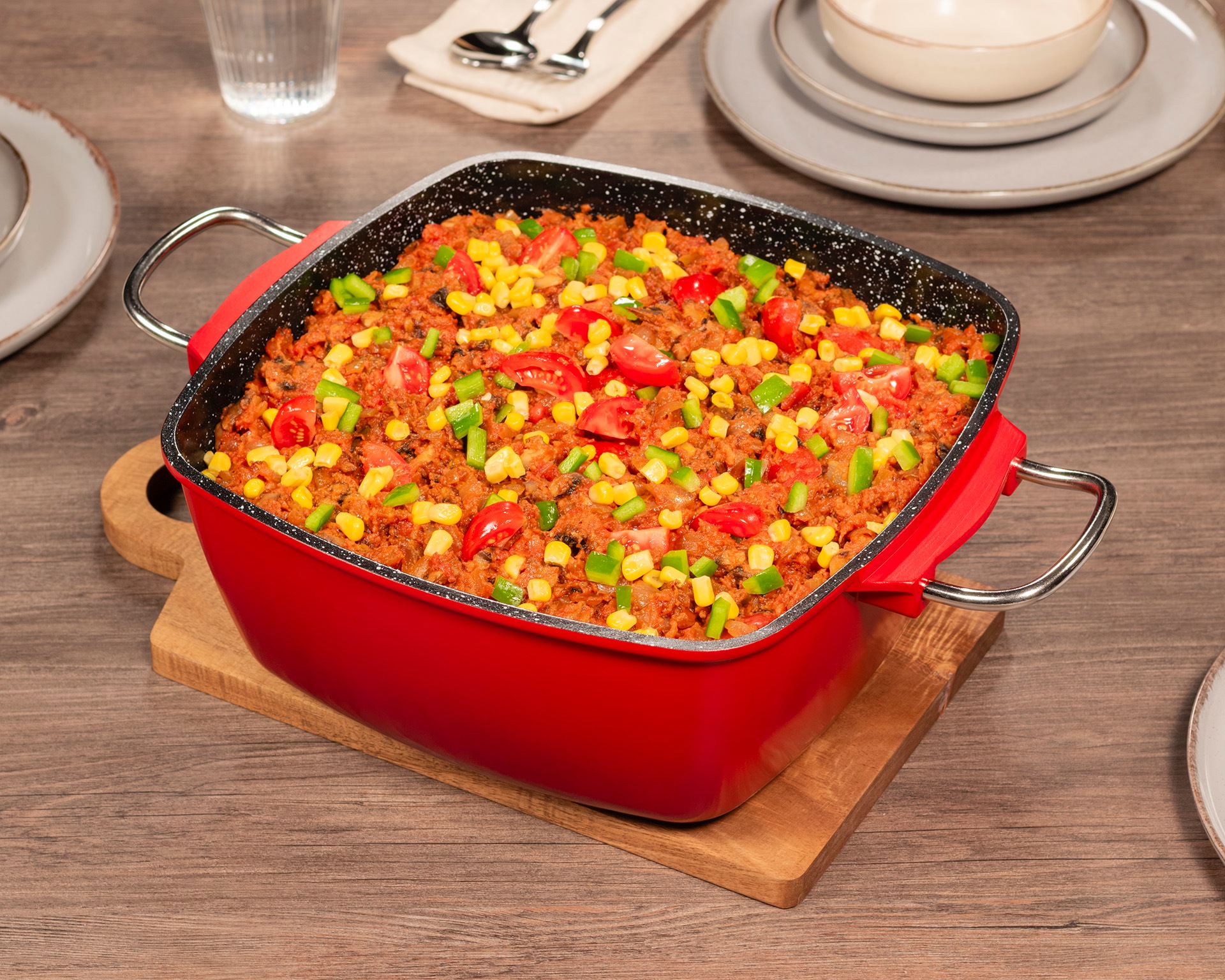 KING Bräter »7 L, Aluguss« Aluminiumguss Set, 5 Scheren: Handarbeit-, Papier-, Haushalt-, Universal- und Multischere, 7 Stk. tlg. mit Glasdeckel und Aromaknopf, Induktion, Keramikbeschichtung