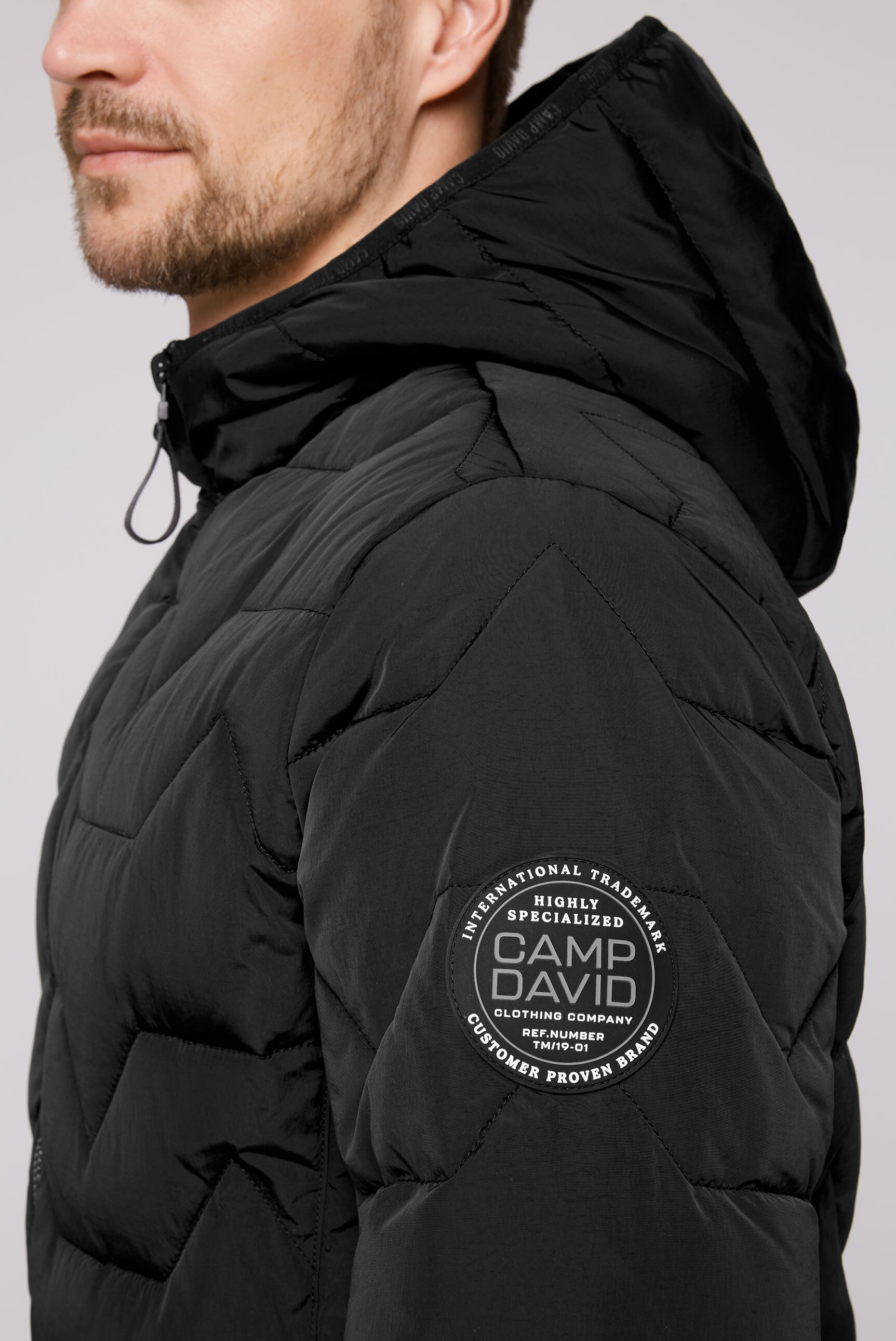 CAMP DAVID Winterjacke, mit Kapuze, mit elastischem Saumabschluss