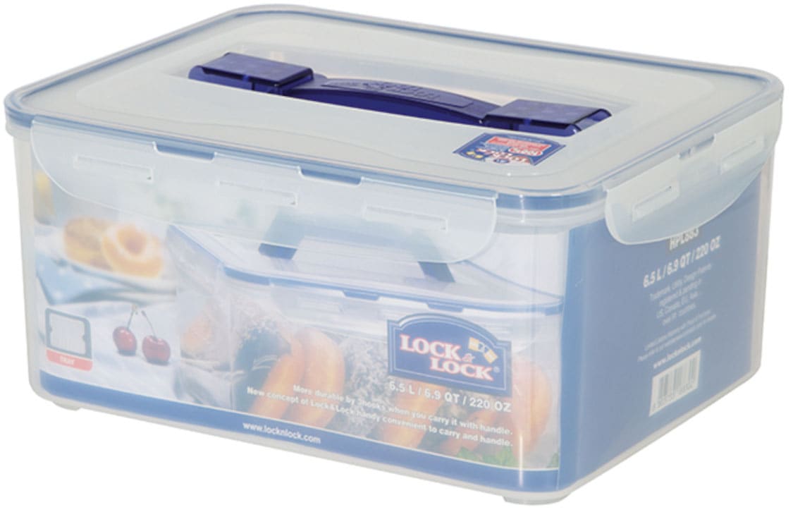 LOCK & LOCK Vorratsdose rechteckig, 4,8 l mit Ablaufgitter und Tragegriff