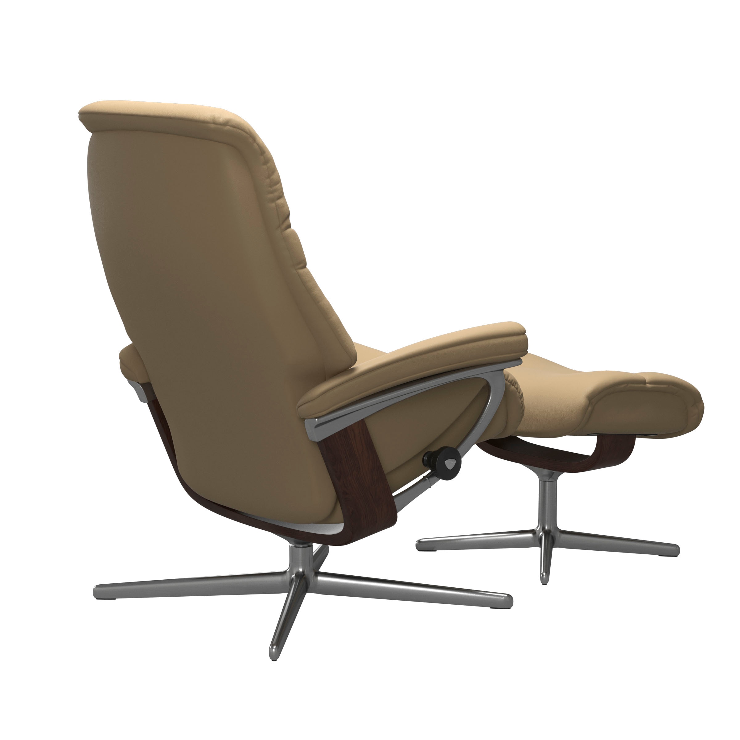 Stressless® Relaxsessel »Sunrise« Set, Relaxsessel mit Hocker,  mit Hocker, mit Cross Base, Größe S, M & L, Holzakzent Braun