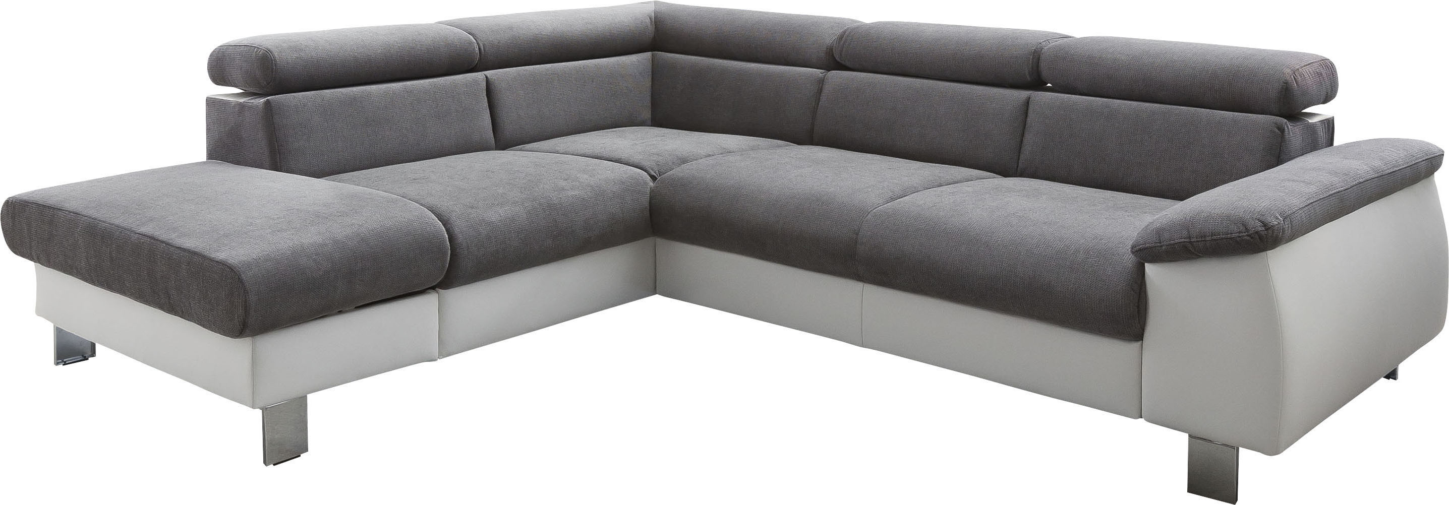 COTTA Ecksofa "Komaris L-Form, B: 249 cm" mit Kopfteilverstellung, optional Schlaffunktion, Bettkasten & Licht