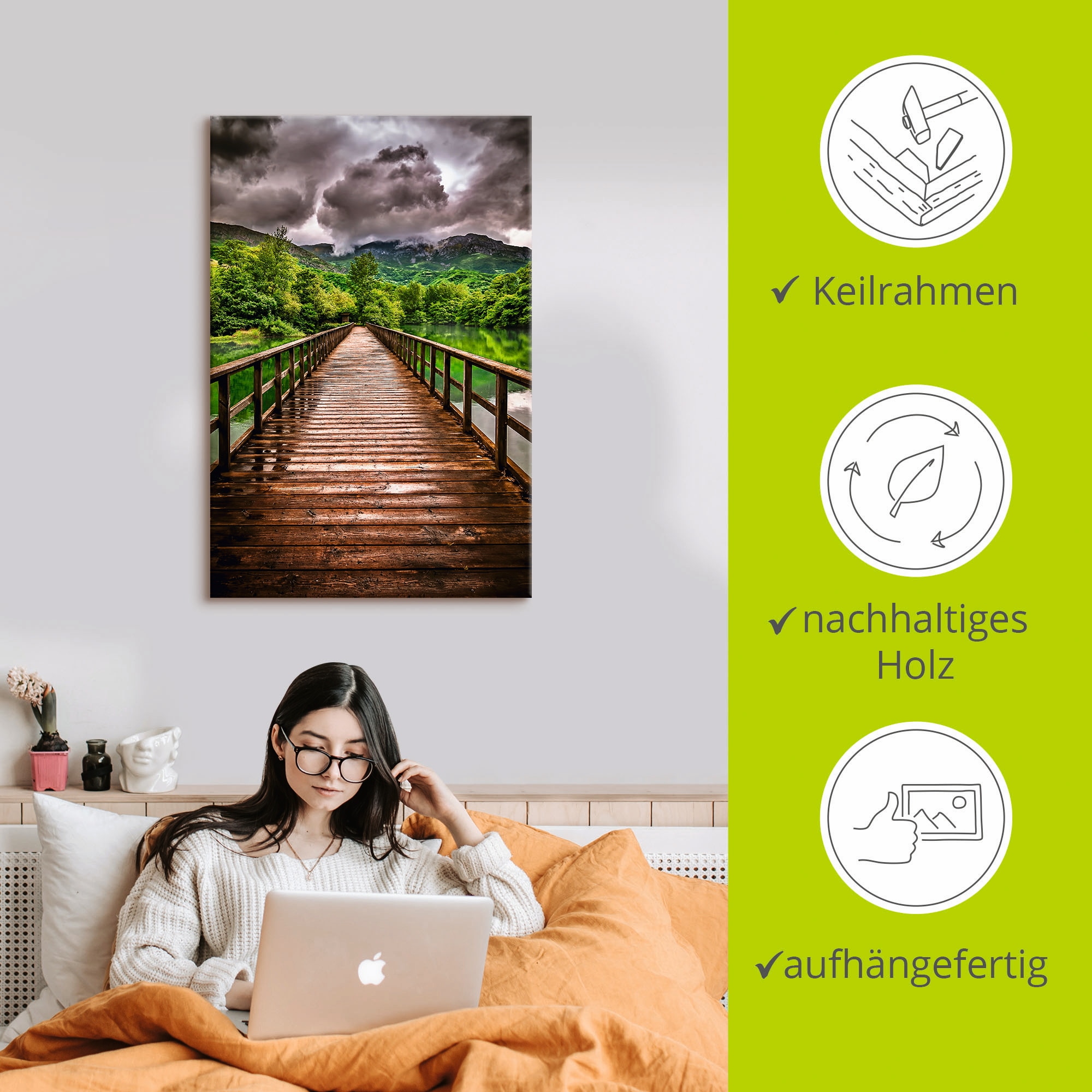 Artland Wandbild »Weg in die Endlosigkeit«, Berge, (1 St.), als Leinwandbild, Wandaufkleber in verschied. Größen