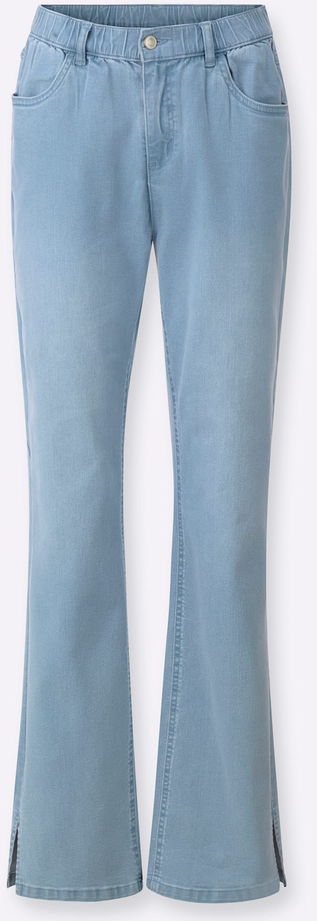 Bequeme Jeans CLASSIC BASICS, Damen, Gr. 54, Normalgrößen, blau, bleached, 81% Baumwolle, 17% Polyester, 2% Elasthan, unifarben, lang, Jeans 3