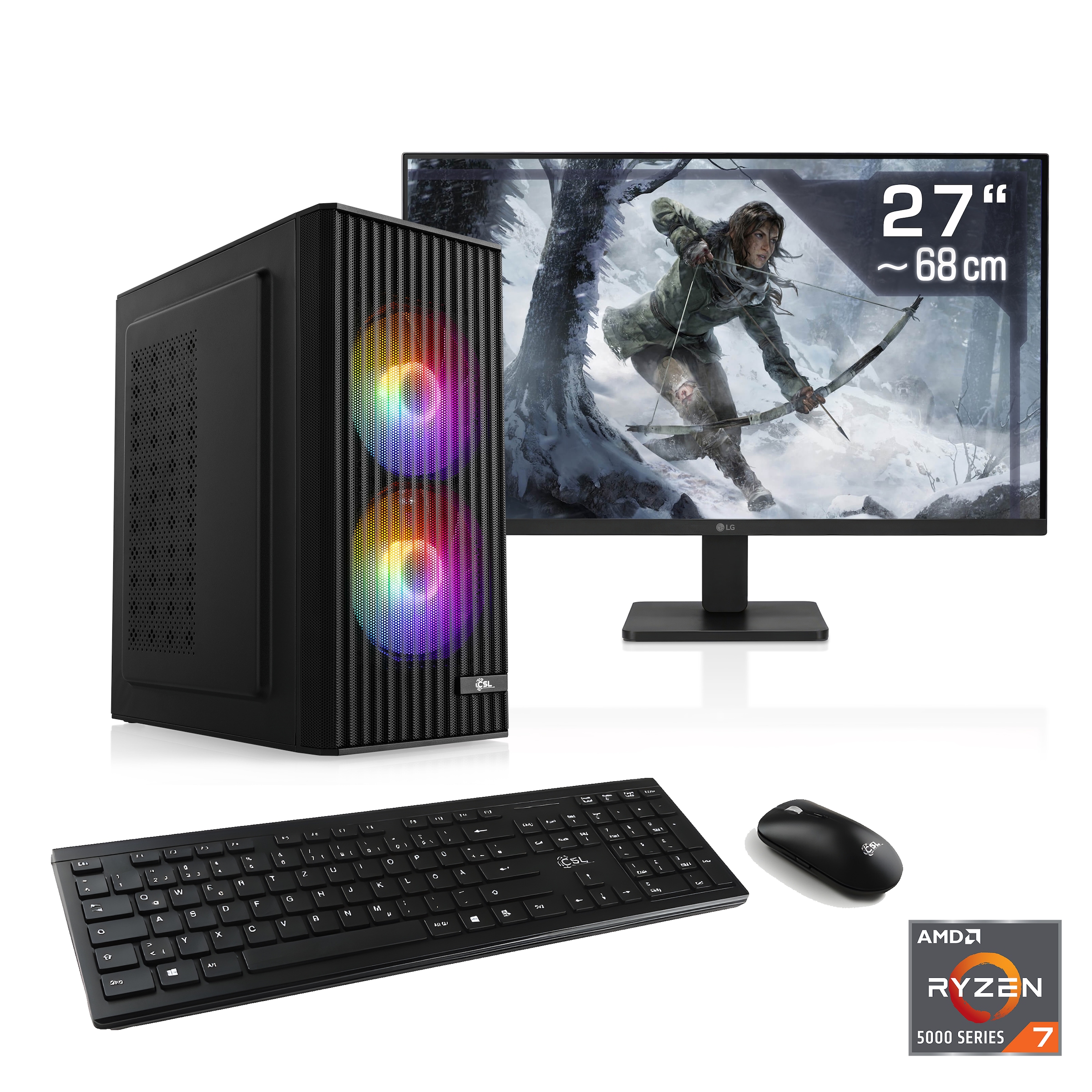 CSL PC-Komplettsystem "Spectrum V25227", Microsoft Windows 11 Home (64 Bit), 32 GB RAM 1.000 GB SSD, schwarz, Computer_Komplettsysteme