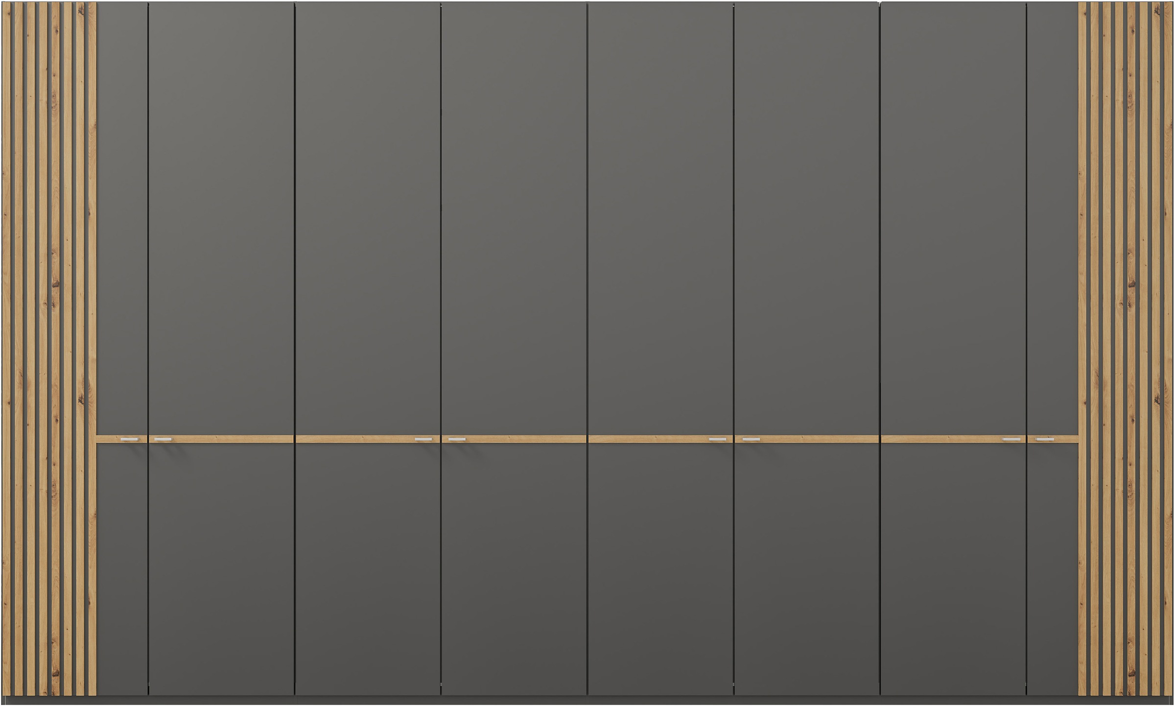 Thumbnail - Musterring Kleiderschrank "Isabelle" Lamellen in Eiche, Griffe in silber, verschiedene Größen und Farben