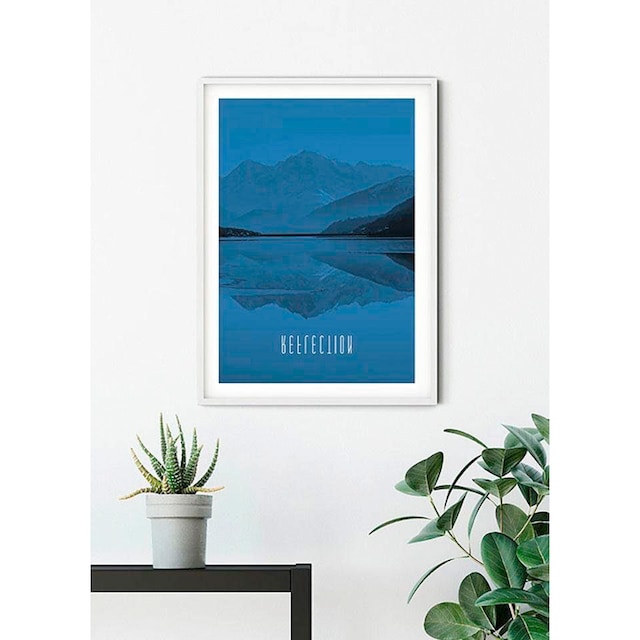 Komar Poster »Word Lake Reflection Blue«, Natur, (1 St.), Kinderzimmer,  Schlafzimmer, Wohnzimmer | BAUR