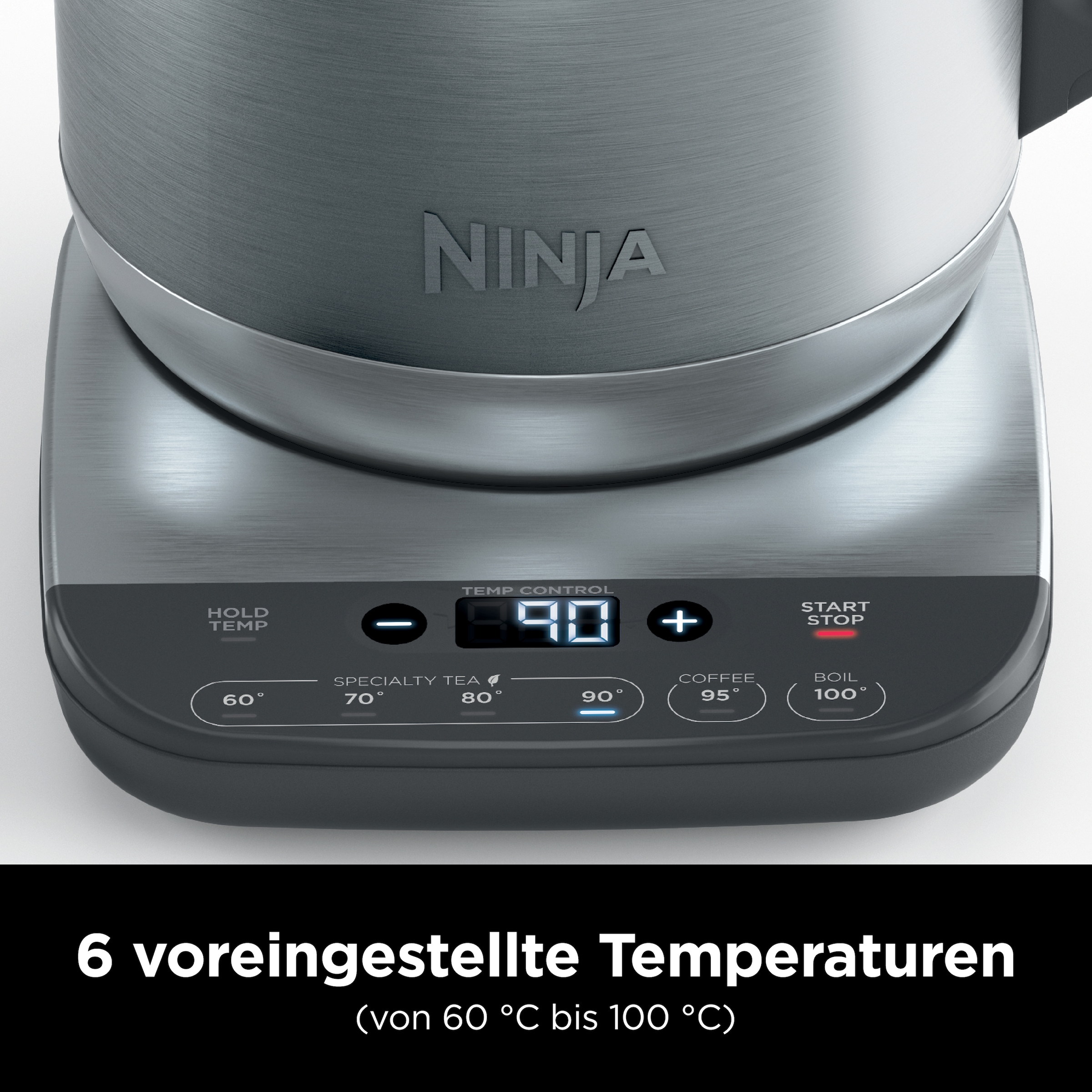 NINJA Wasserkocher »KT201EU«, 1,7 l, 3000 W, 40-100 °C, Edelstahl