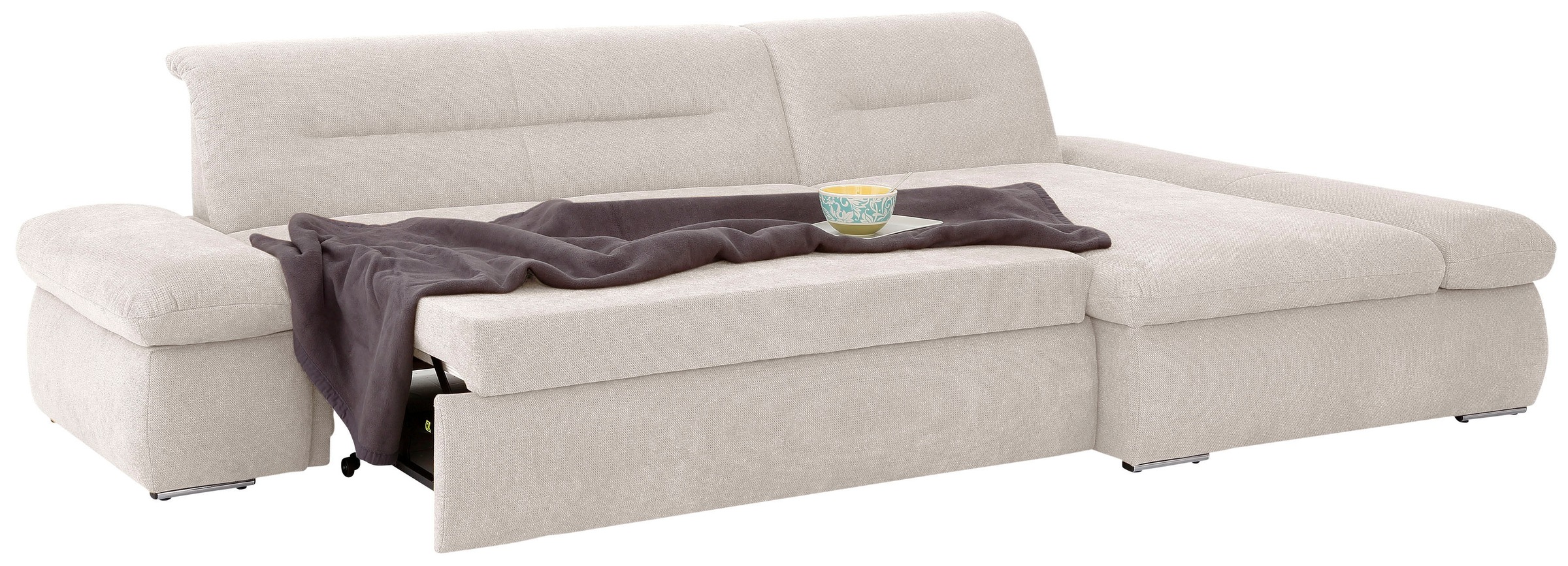 Home affaire Ecksofa »Avesa L-Form« Wahlweise mit Armteilvertsellung und Bettfunktion, B/T/H: 300/172/80cm
