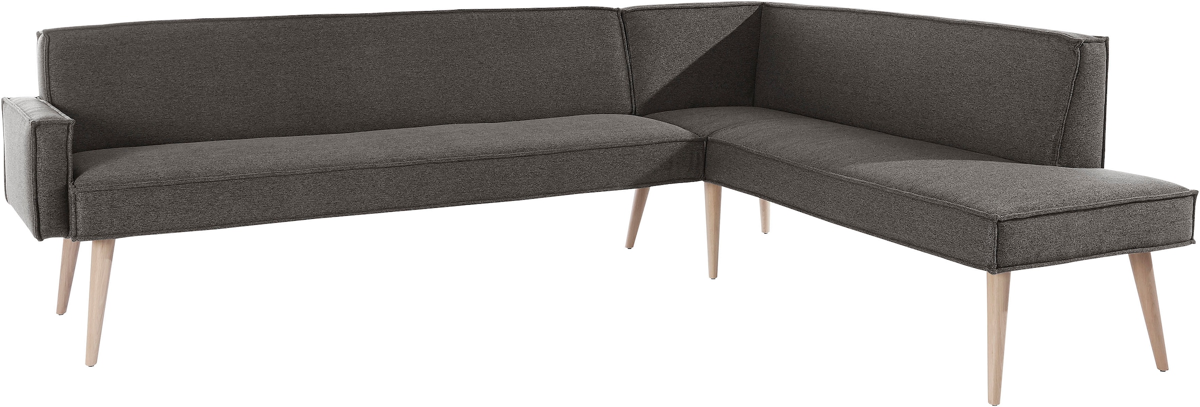 exxpo - sofa fashion Eckbank »Lungo, moderne Kedernaht, bequem und elegant, hoher Holzfuß«, hochwertige Detailverarbeitung, frei im Raum stellbar