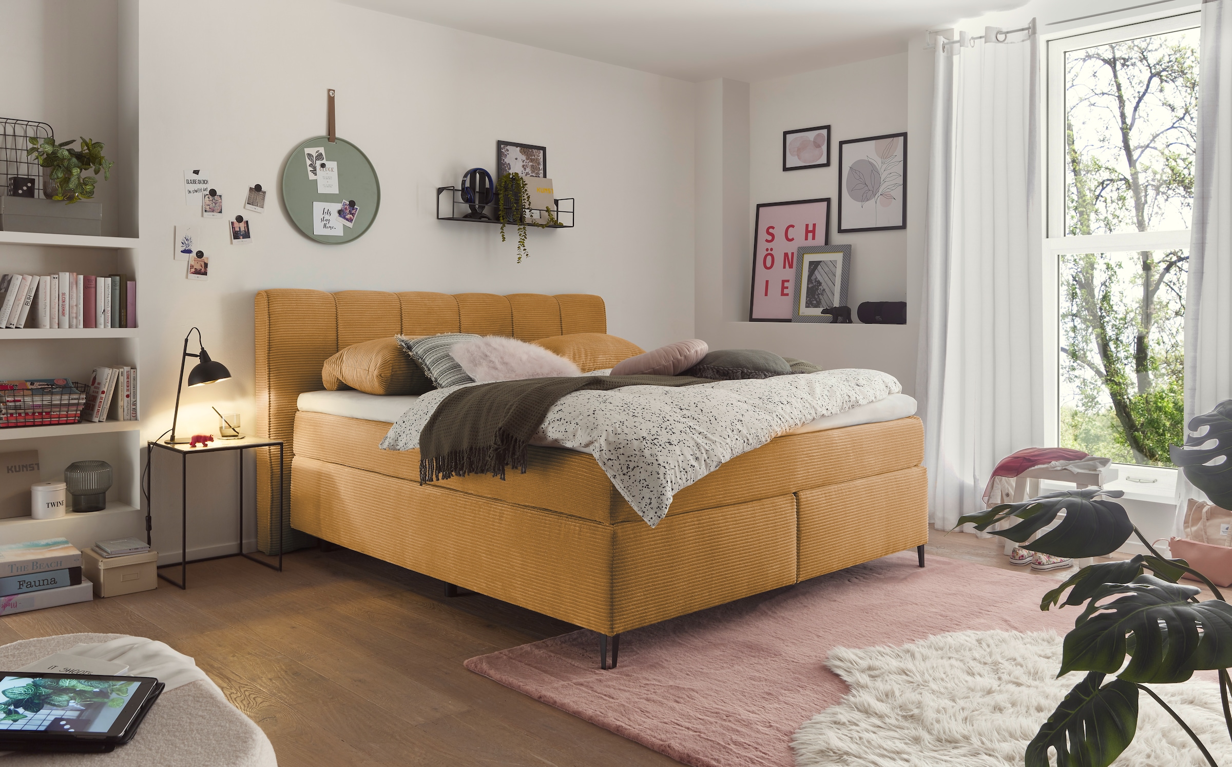 set one by Musterring Boxspringbett "Fairfield", Metallfuß schwarz, Kopftei günstig online kaufen