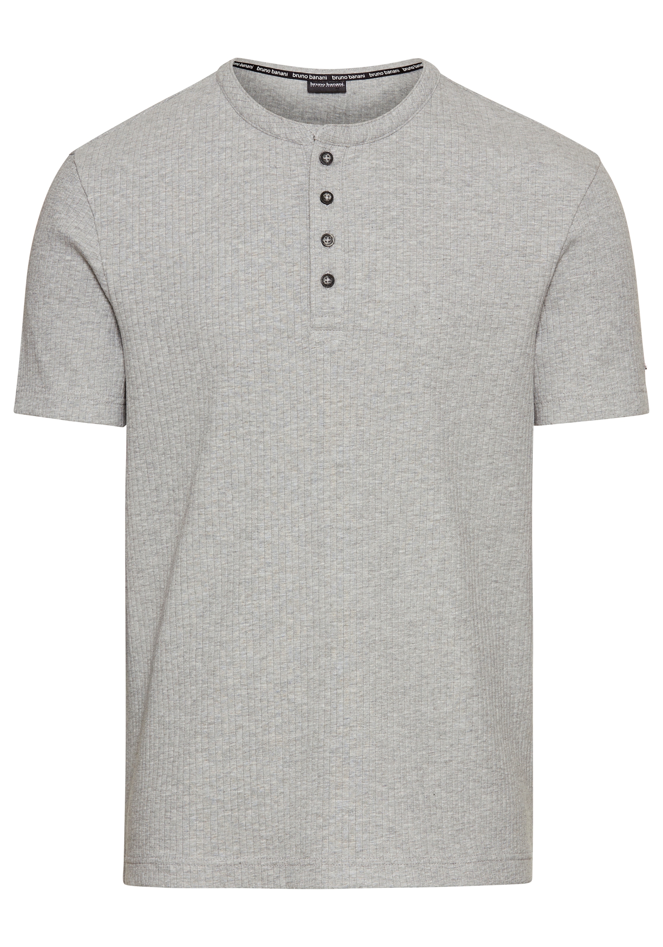 Bruno Banani Henleyshirt, in elastischer Rippenqualität