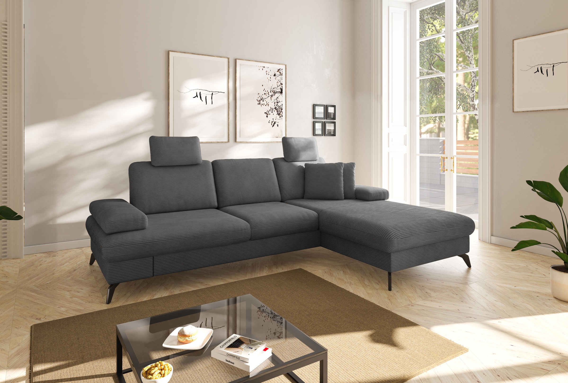 sit&more Ecksofa »Morris Jubi, L-Form«, inkl. Armteilfunktion und 1 Zierkissen, wahlweise mit Bettfunktion