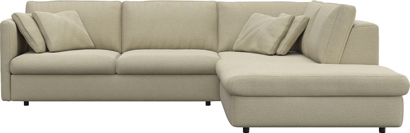 FLEXLUX Ecksofa "Lovane, elegant und zeitlos, bequem, L-Form" Weich & anschmiegsam, große Sitztiefe auf Kaltschaum, Dekokissen inkl.
