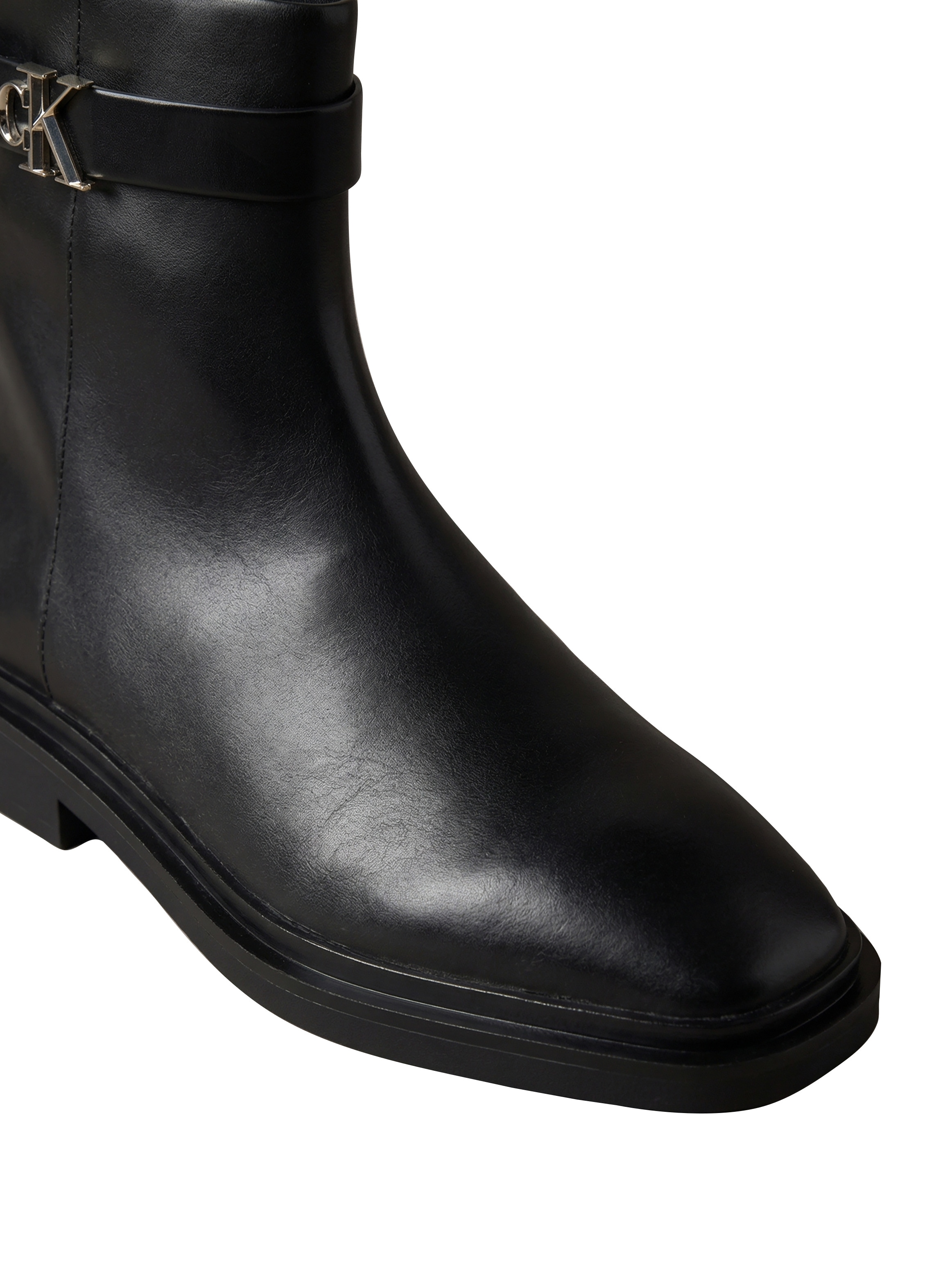 Calvin Klein Stiefelette »SQUARE ANKLE BOOT LTH MG HDW«  Boots, Blockabsatz, mit CK-Logo