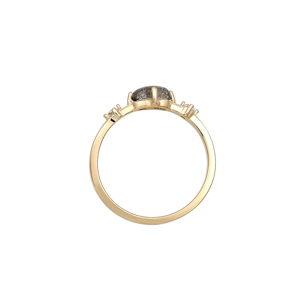 Elli Premium Fingerring »Bandring Labradorit Topas Edelstein 375er Gelbgold«