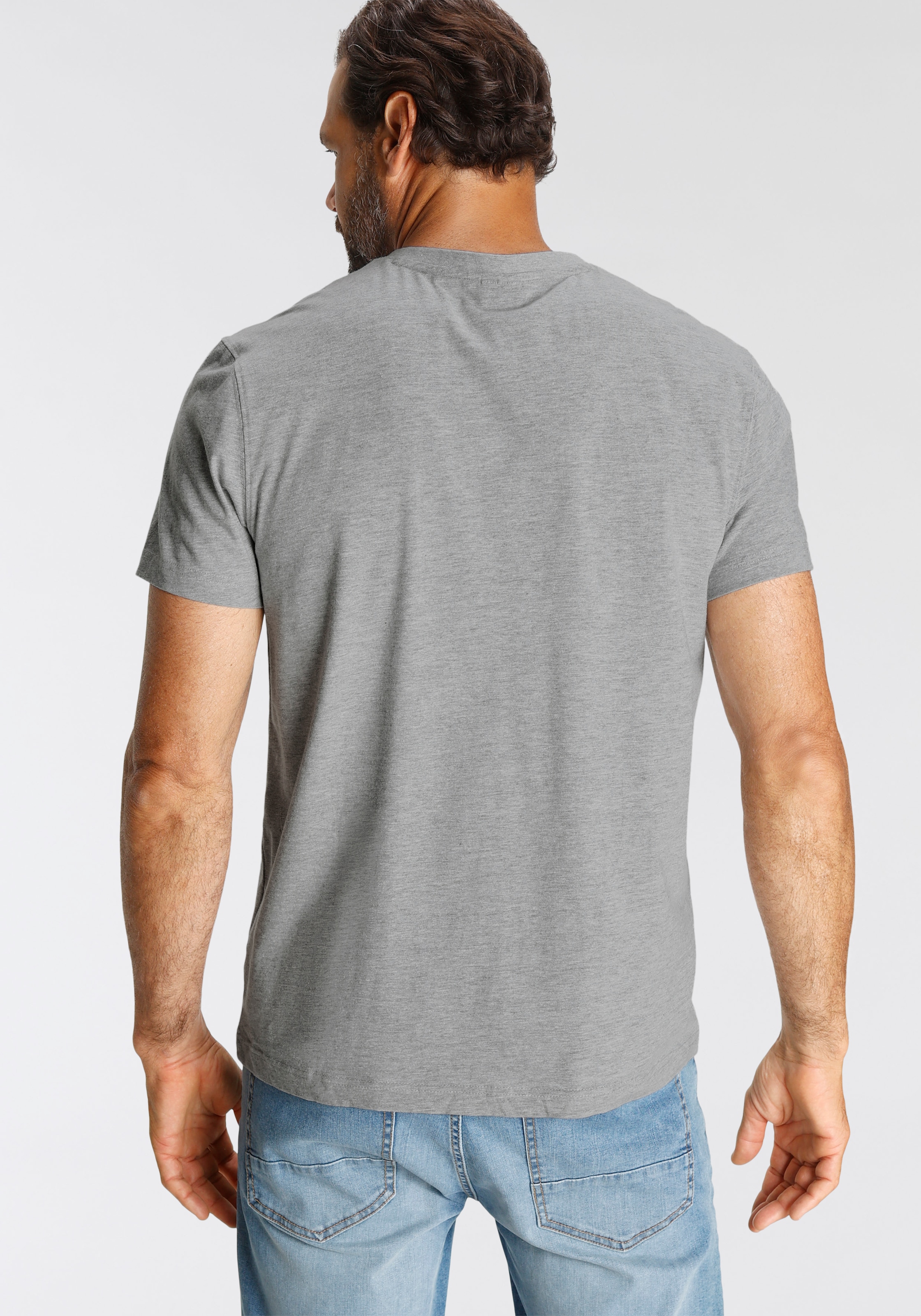 H.I.S V-Shirt, (3-er Pack), Kurzarm, Slim Fit, aus Baumwolle