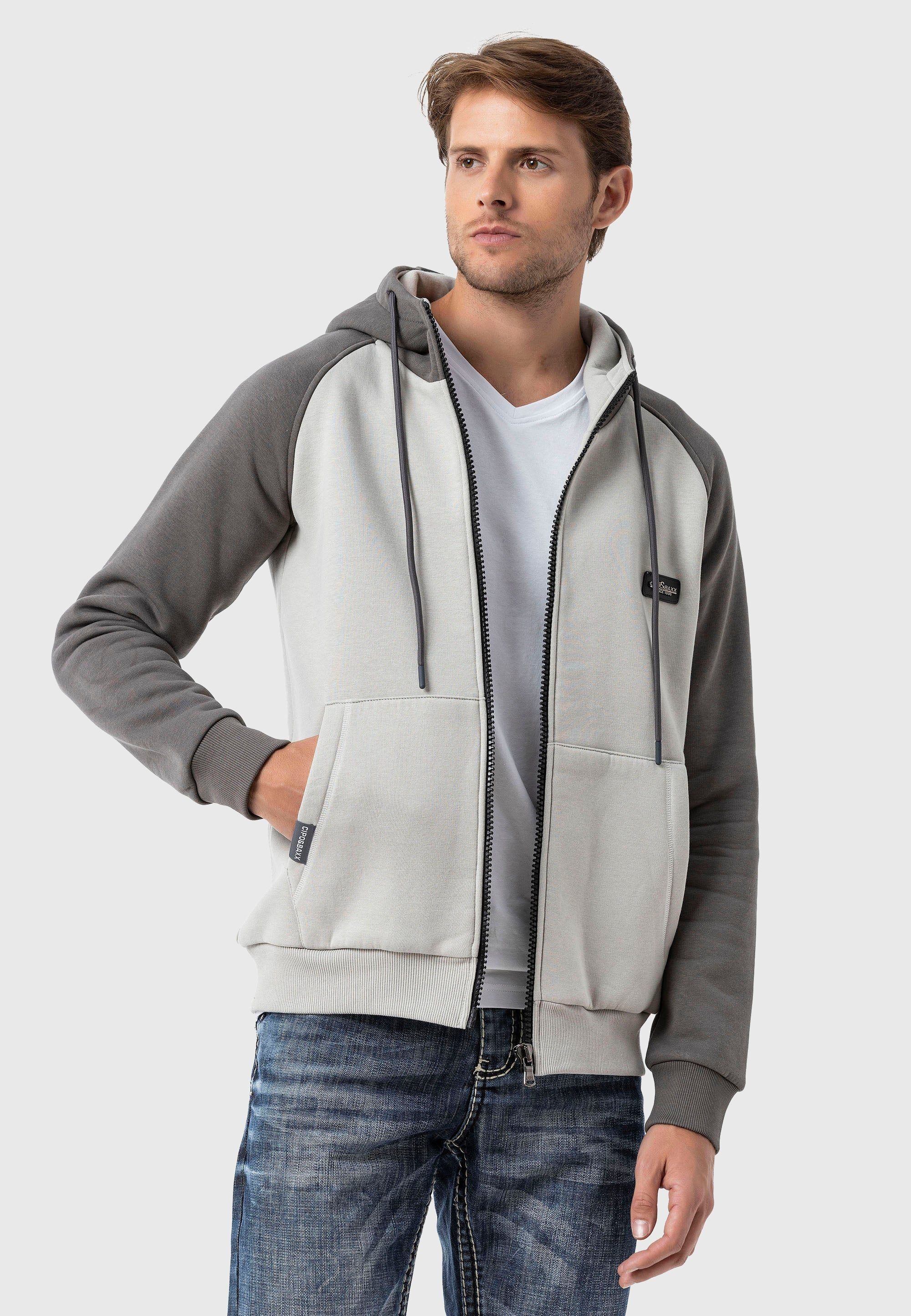 Cipo & Baxx Sweatjacke »Sweatjacken« 1 im 2-Farben-Design