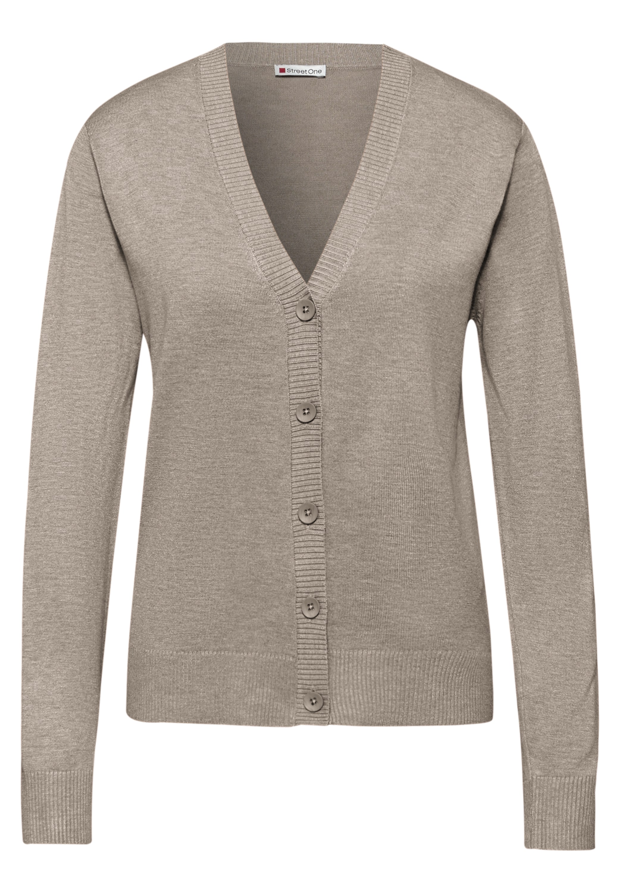 STREET ONE Strickjacke mit Rippstrickdetails