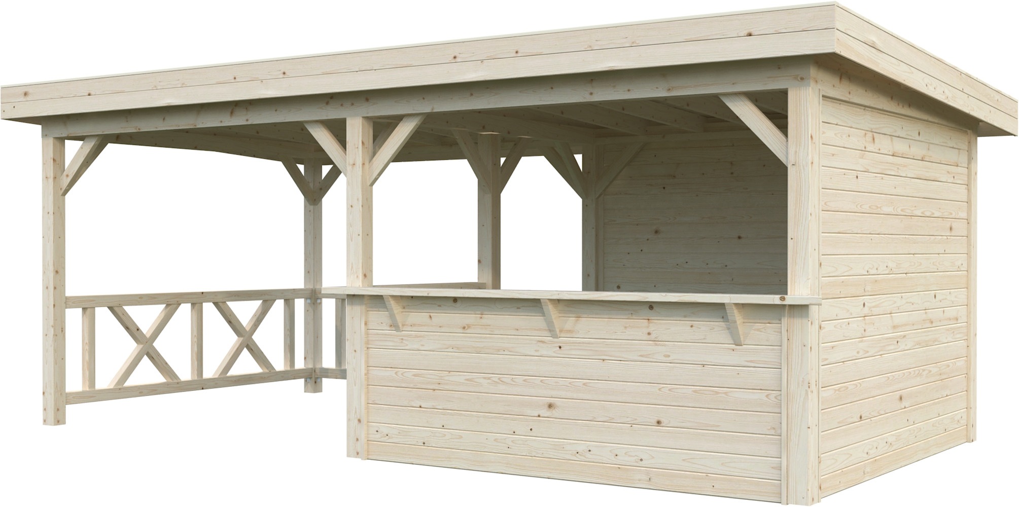 Palmako Holzpavillon »Lenna 16,6 m² Set 310« BxTxH: 628x340x245 cm