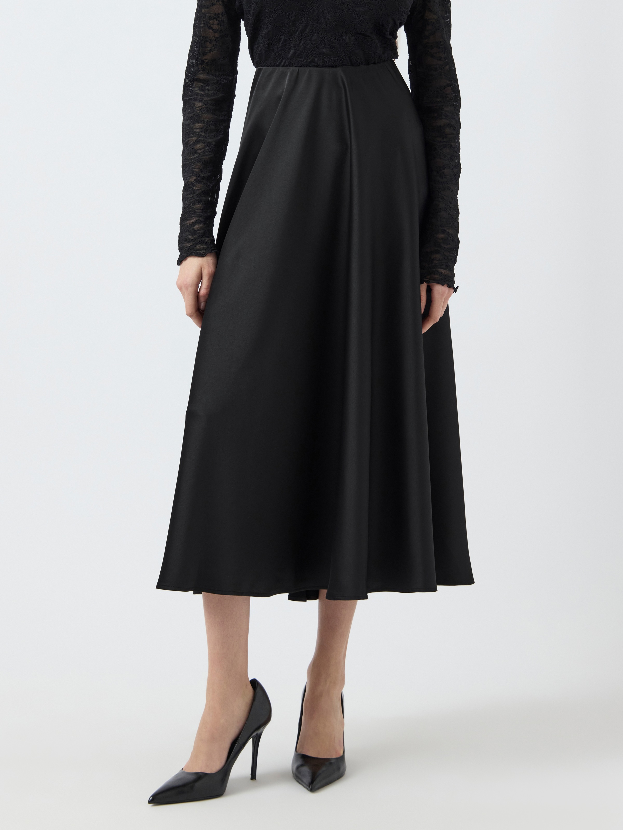 Y.A.S Satinrock "YASPELLA HW VOLUME ANKLE SKIRT S. NOOS" günstig online kaufen