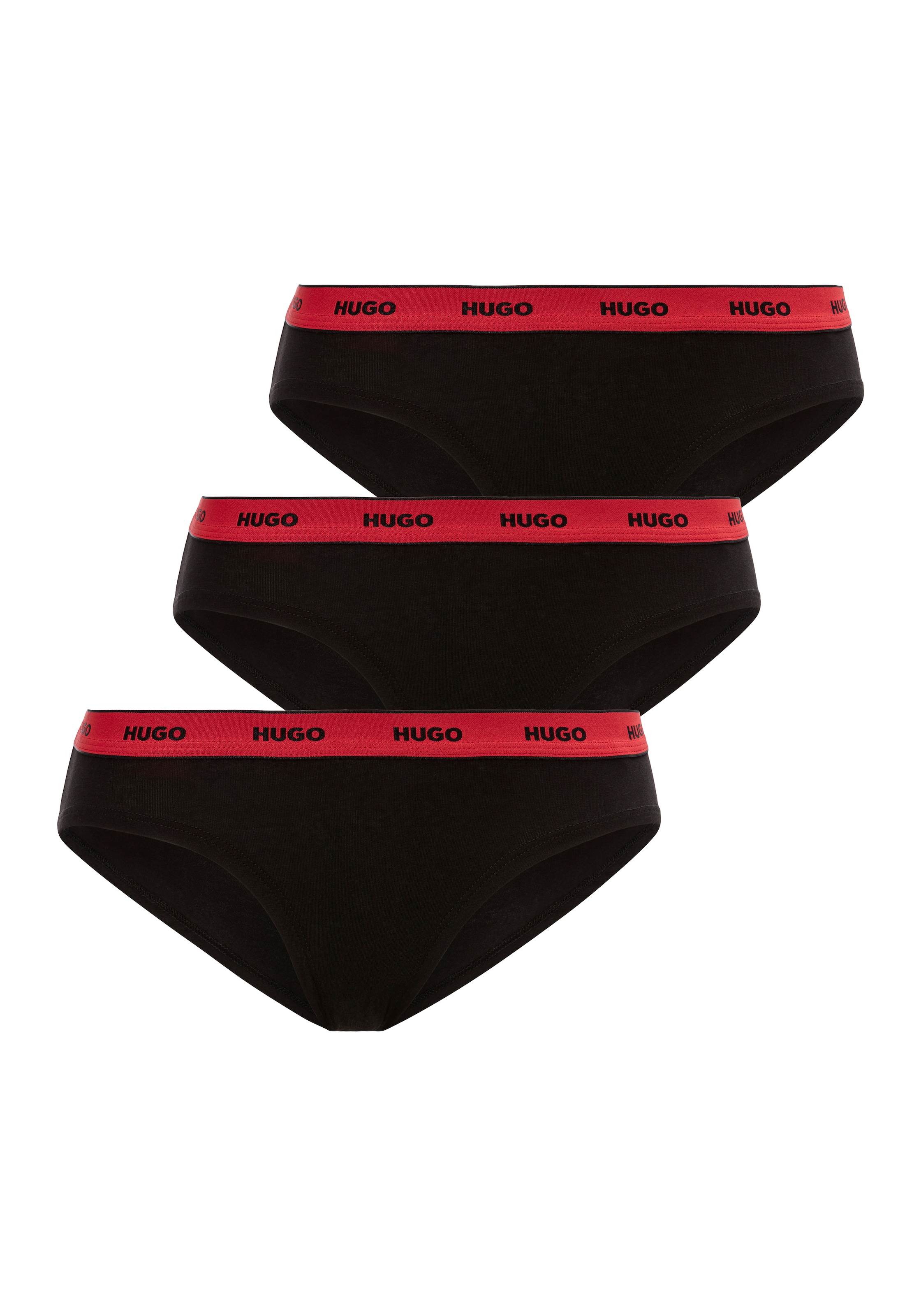 HUGO Underwear Slip "TRIPLET BRIEF STRIPE", (Packung, 3 St., 3er-Pack), mit kontrastfarbenem Logobund