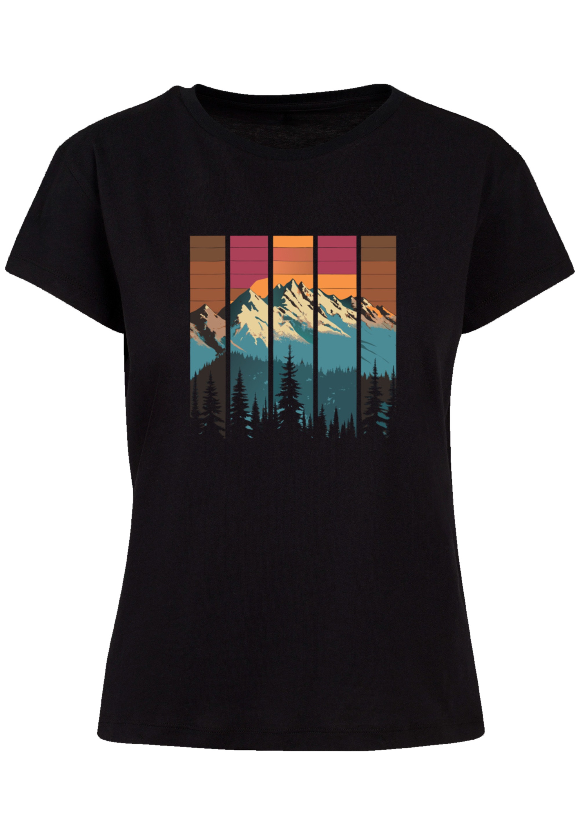 F4NT4STIC T-Shirt »Berg Sonnenuntergang Retro«, Premium Qualität