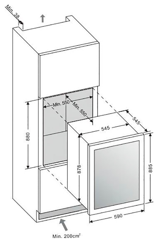 58 S«, für Einbauweinkühlschrank Standardflaschen Rechnung Einbaukühlschrank Amica per 341 0,75l, 220 »WK á BAUR |