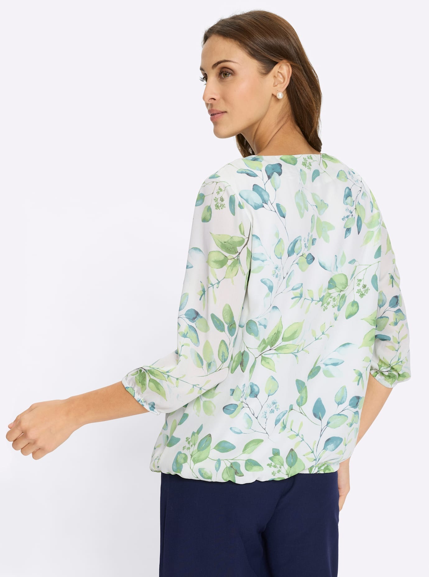Lady Georgette Blouse White/Eucalyptus 52 2