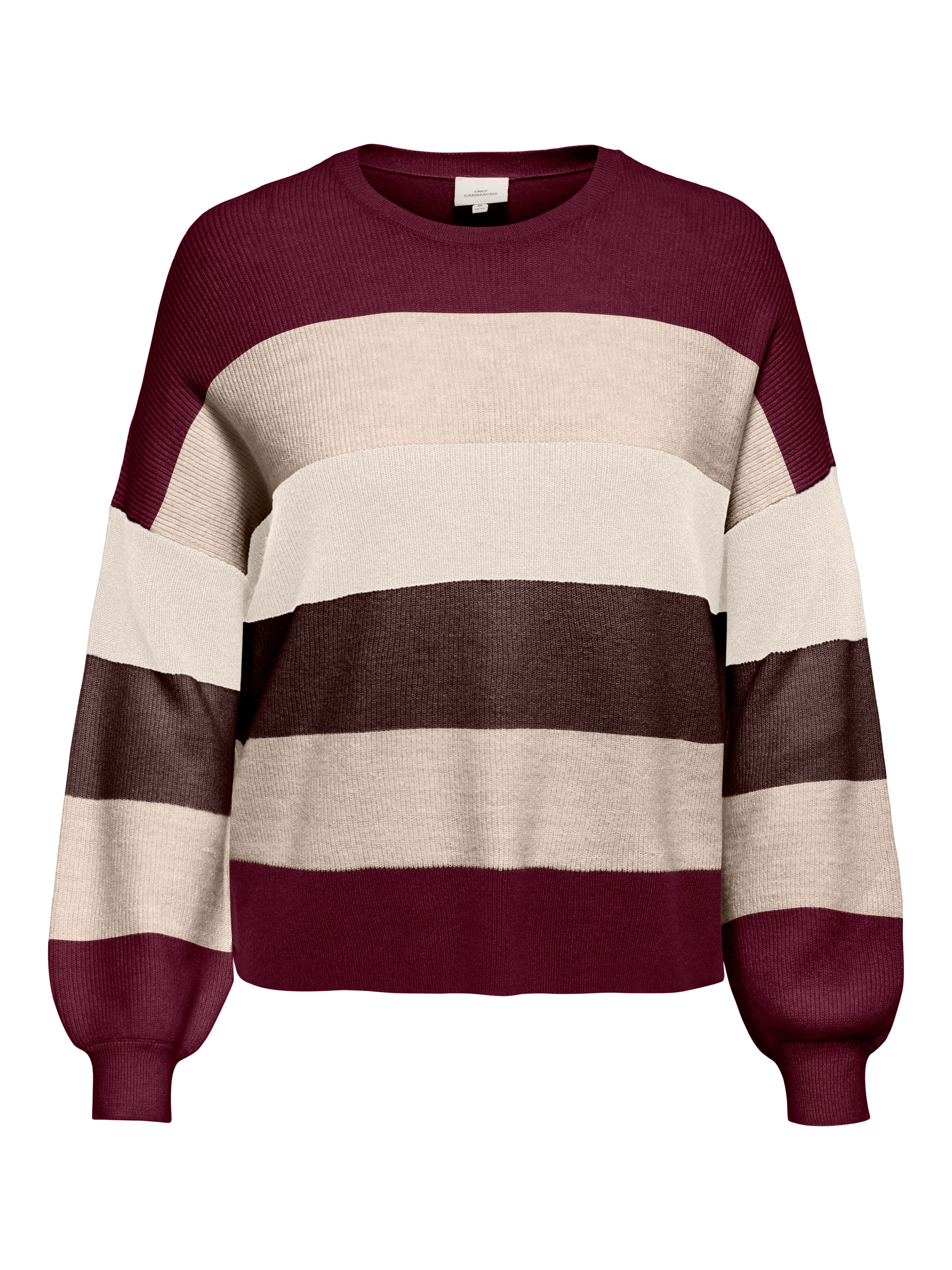 ONLY CARMAKOMA Strickpullover "CARATIA L/S STRIPE PULLOVER KNT NOOS" Viskosemischung