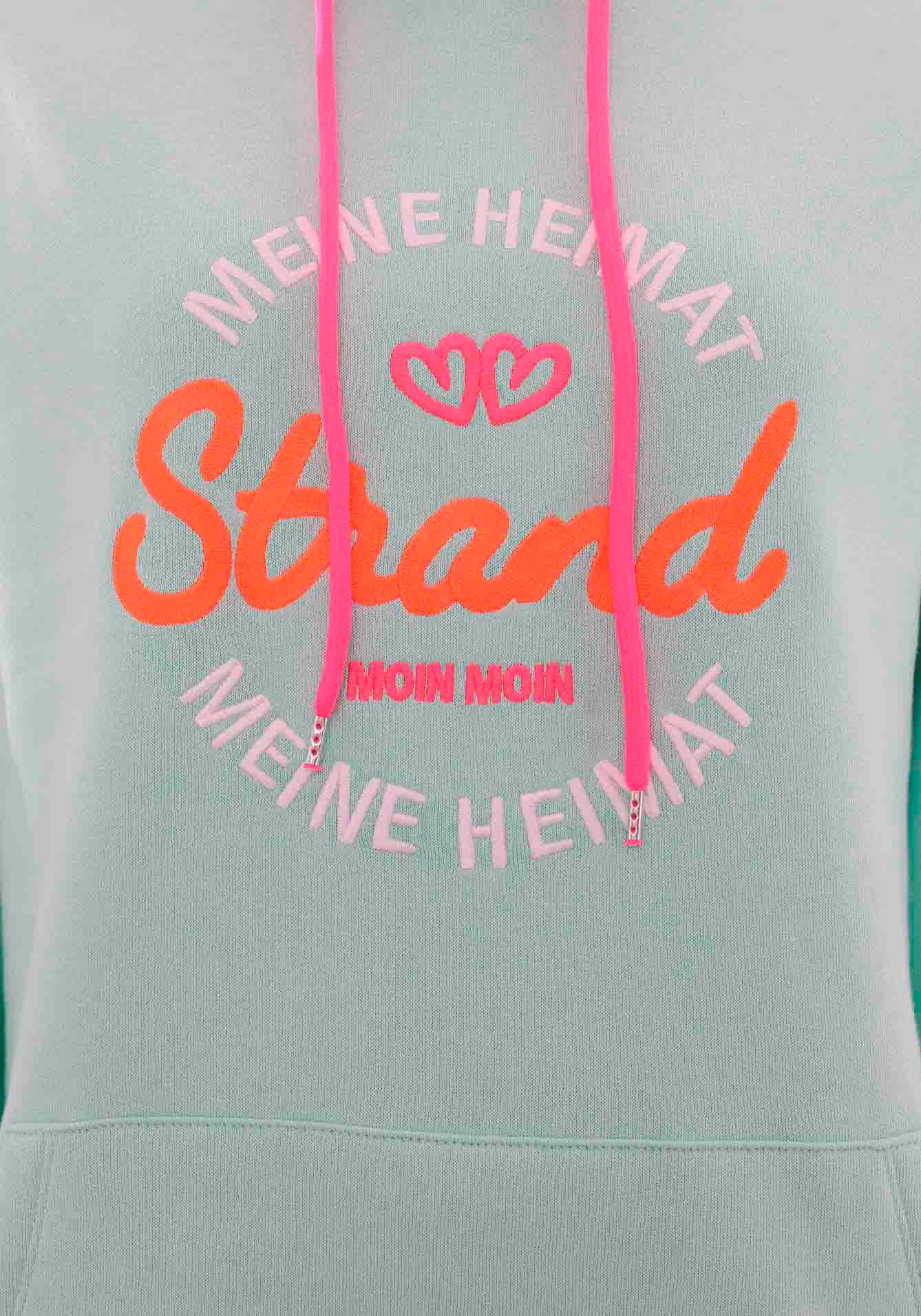 Zwillingsherz Sweatshirt, mit Kapuze, Frontprint, Rückenprint