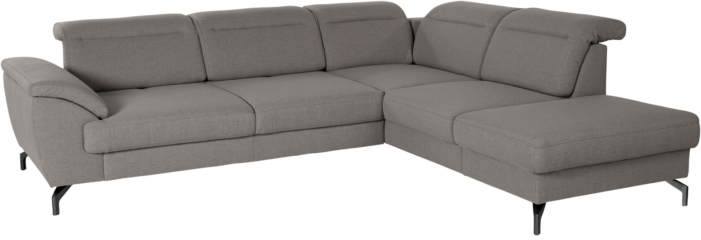 sit&more Ecksofa »Percy L-Form«, 12 cm Fußhöhe, Sitztiefenverstellung, wahlweise in 2 Fußfarben