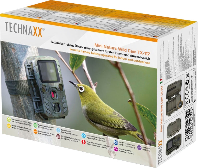 Technaxx Überwachungskamera »Mini Nature Wild Cam TX-117«, Innenbereich-Außenbereich, (1)