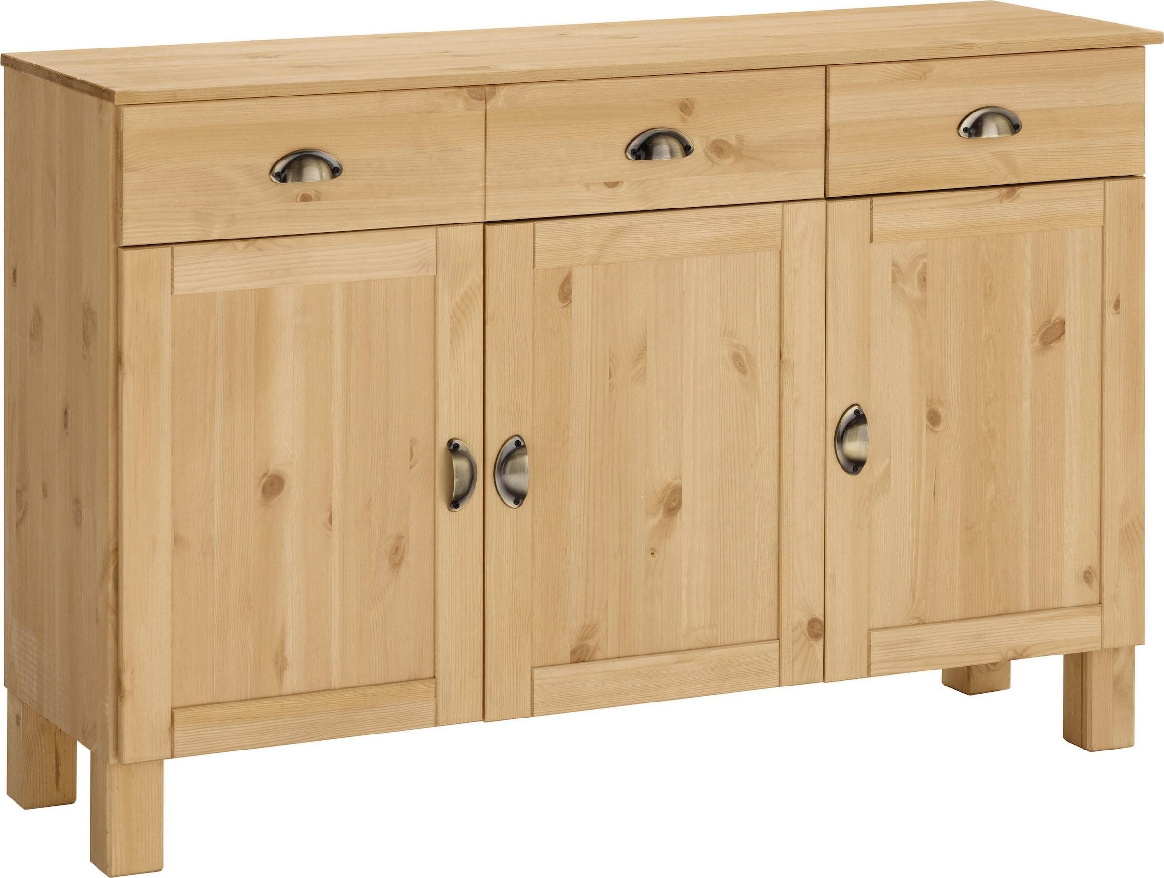 Home affaire Unterschrank »Oslo« 125 cm breit, 38 cm tief, als Sideboard, 3 Türen, 2 Schubladen
