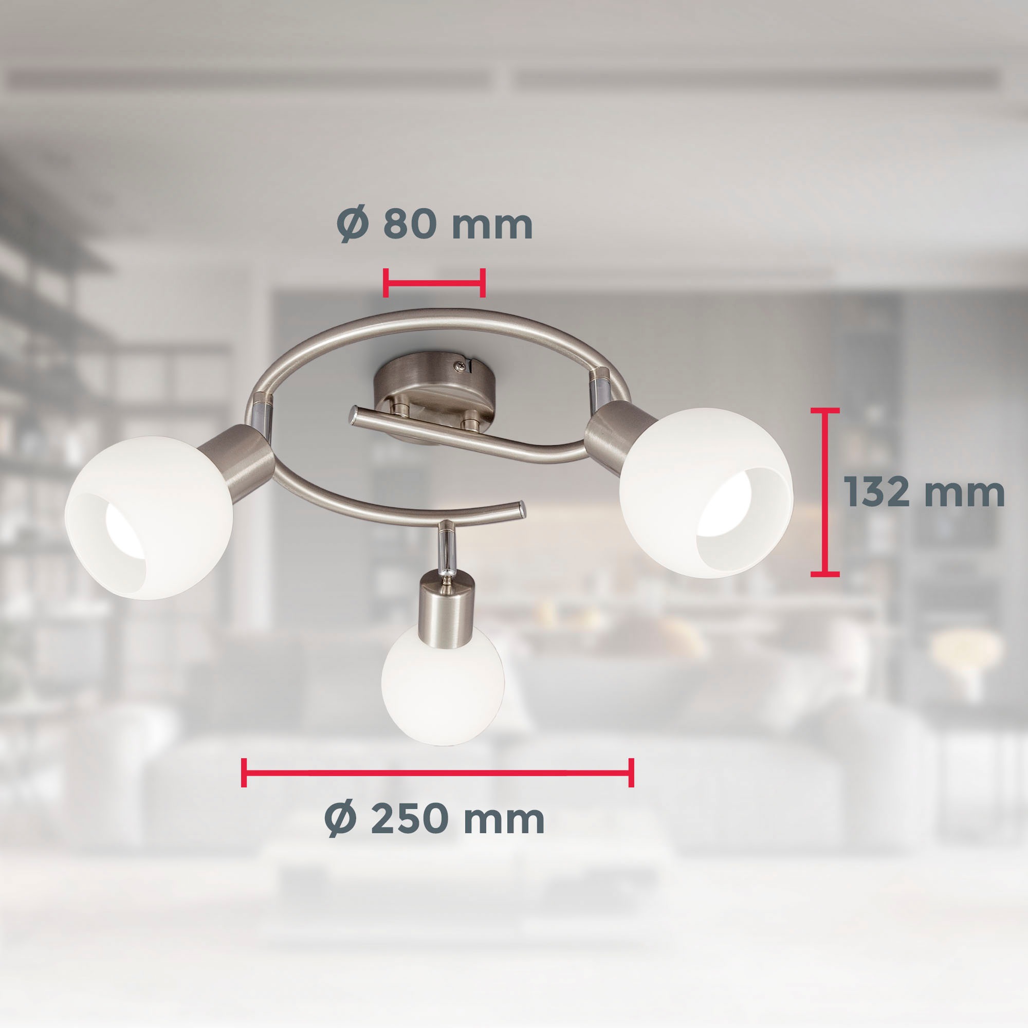 B.K.Licht Deckenspots »BK_DS1366 LED Deckenlampe, 3x Schwenkbar, 5W, 3 GU10- | BAUR Glasschirm, 470lm kaufen Licht, inkl. Warmweißes 3x Leuchtmittel«, flammig-flammig, E14-Fassung, 3.000K