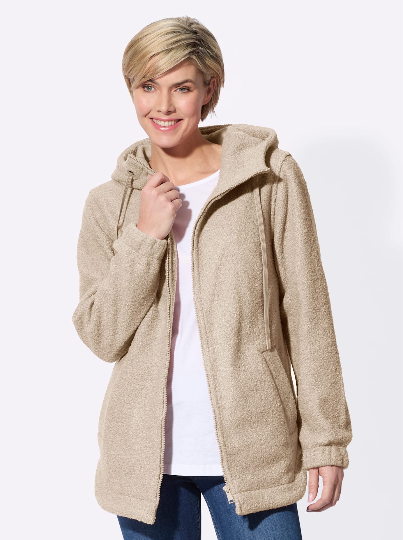 Classic Basics Bouclèjacke, mit Kapuze günstig online kaufen