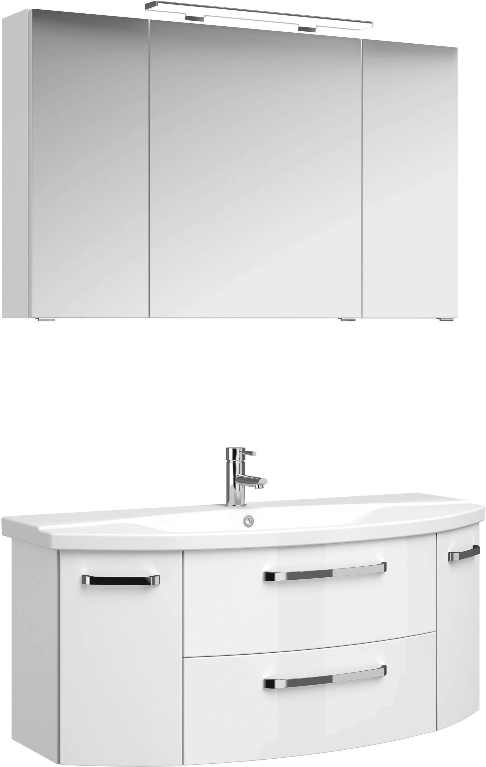 Thumbnail - Saphir Badmöbel-Set "Serie 4010 2-teilig Keramik-Waschtisch mit LED-Spiegelschrank" Set